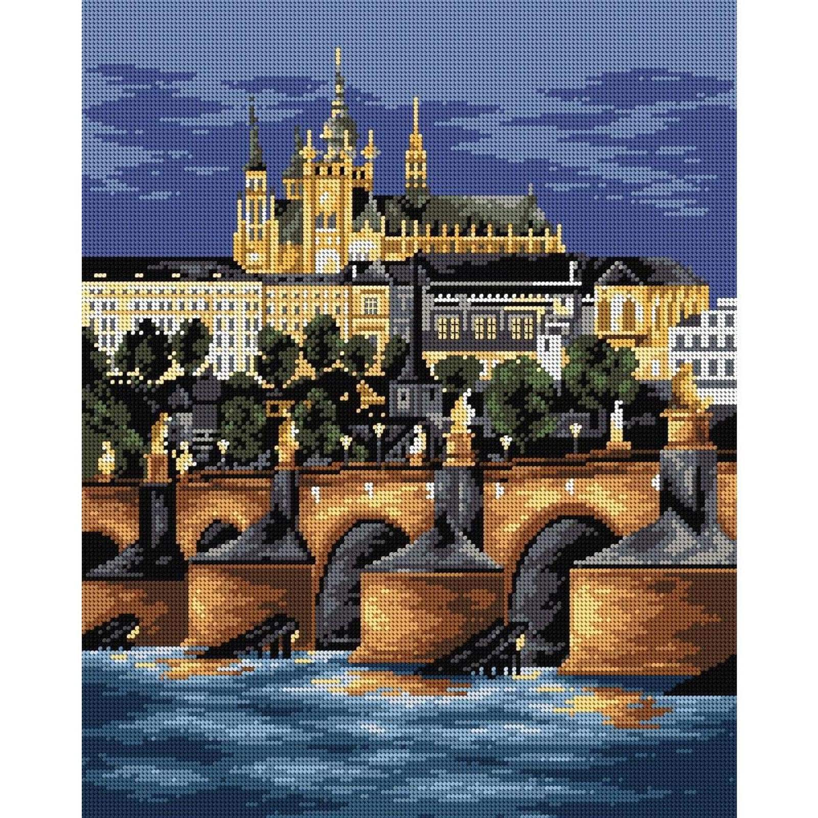 Orchidea Gobelin Charles Bridge in Prague Halfstitch Canvas