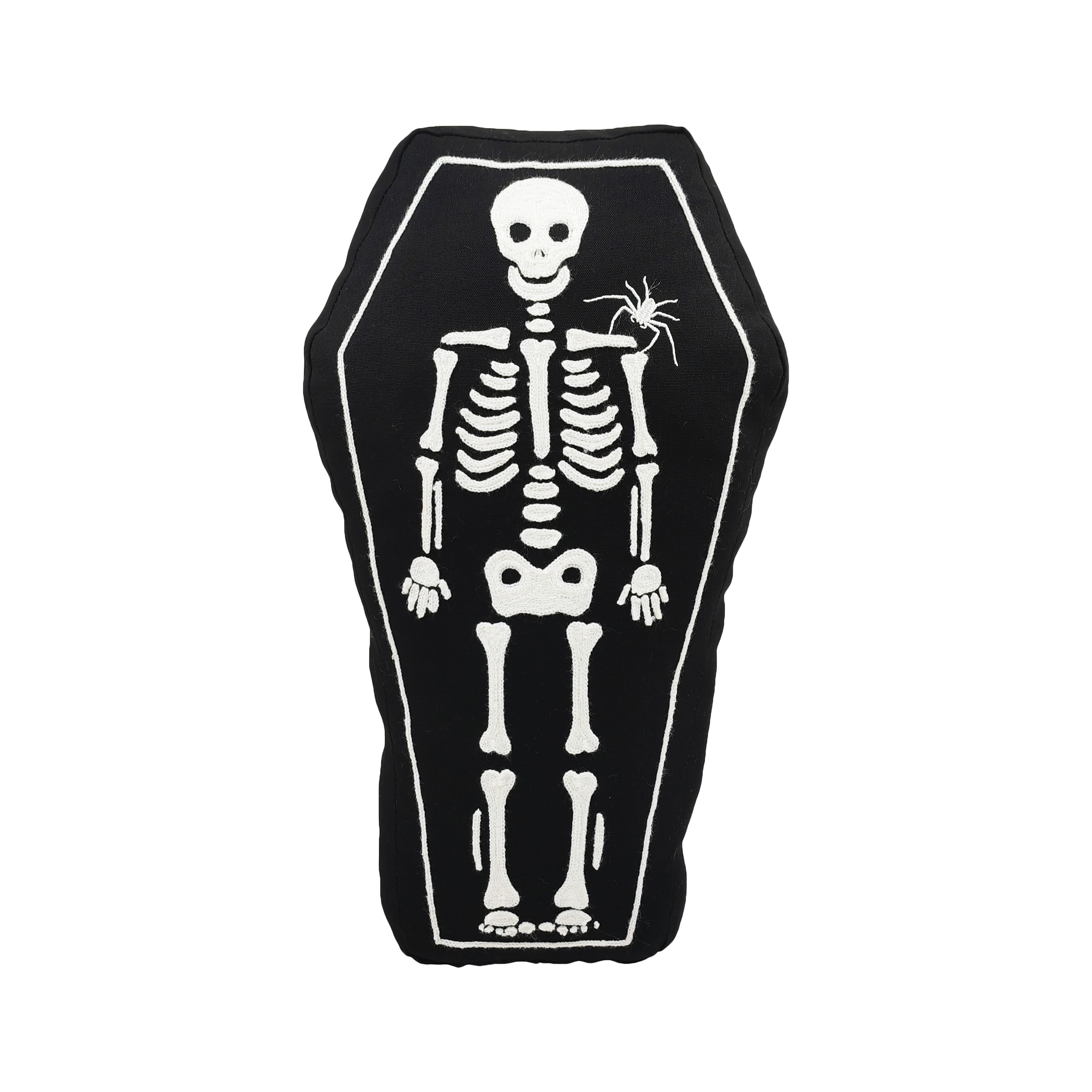 Halloween 18&#x22; Black Skeleton Coffin Pillow by Ashland&#xAE;
