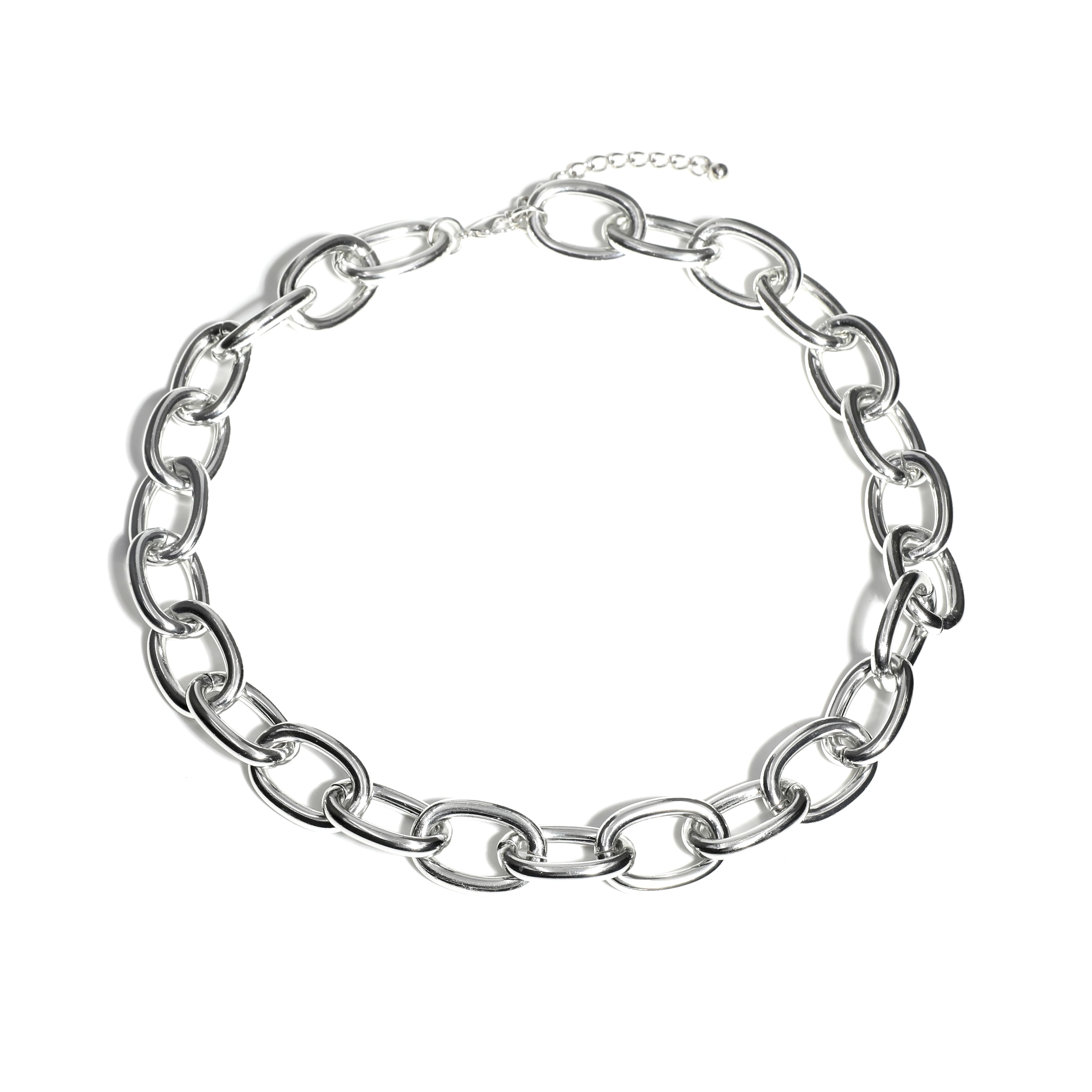 Gros collier en chaîne couleur rhodium de 50,8 cm de Bead Landing