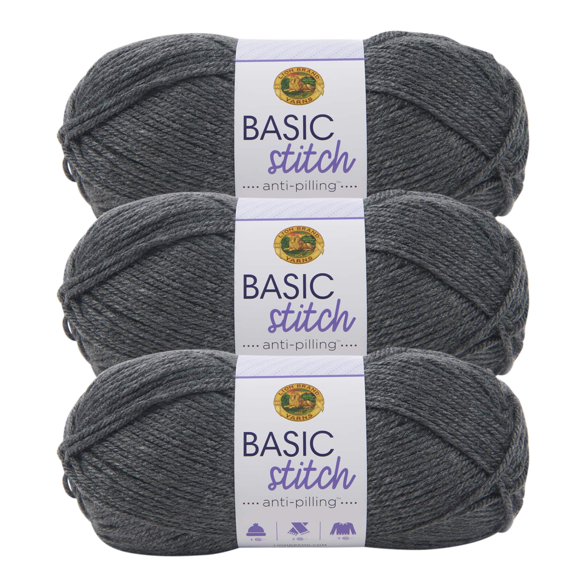 3 Pack Lion Brand® Basic Stitch Anti Pilling™ Yarn