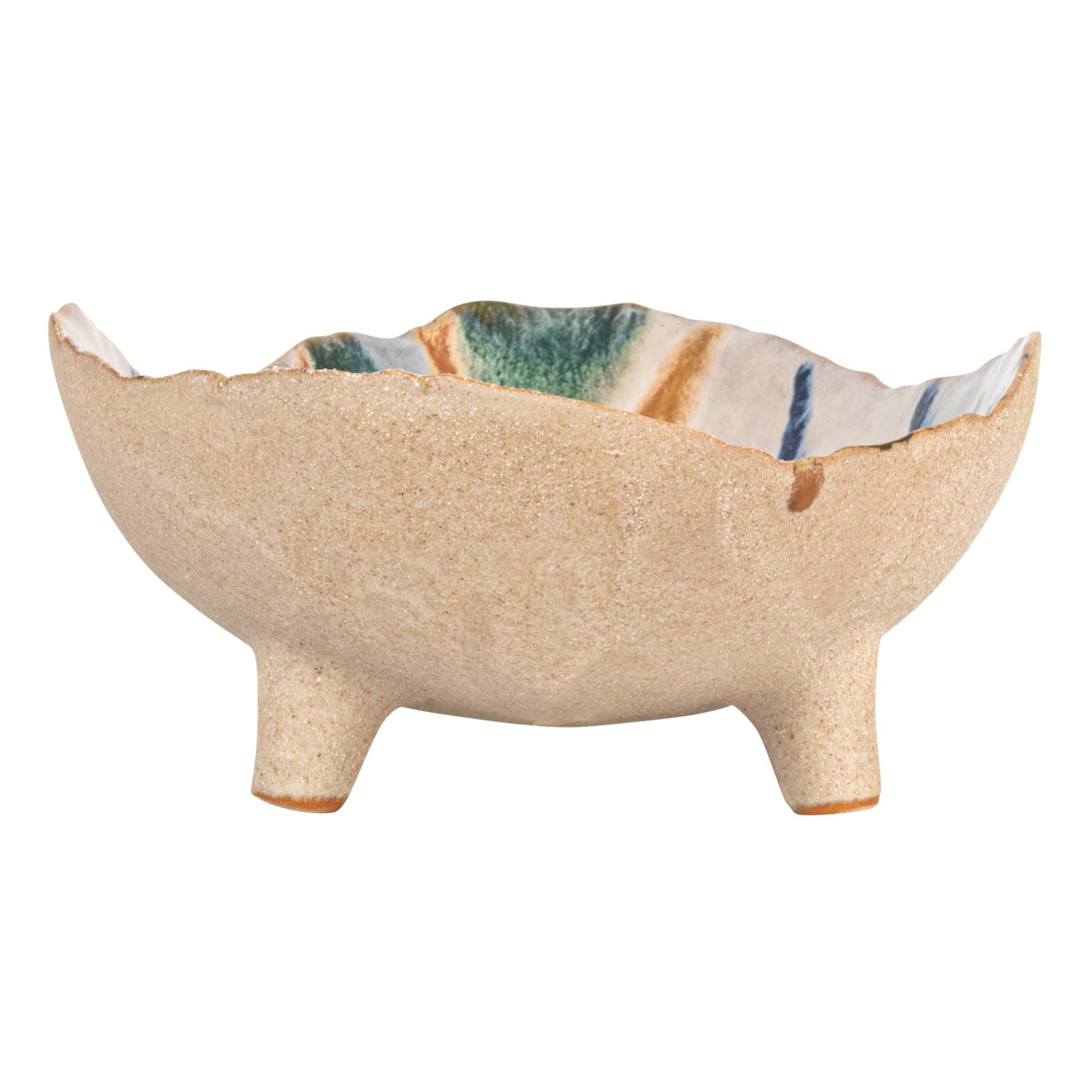 Hello Honey® 11.5" Multicolor Organic Spectrum Stoneware Footed Bowl