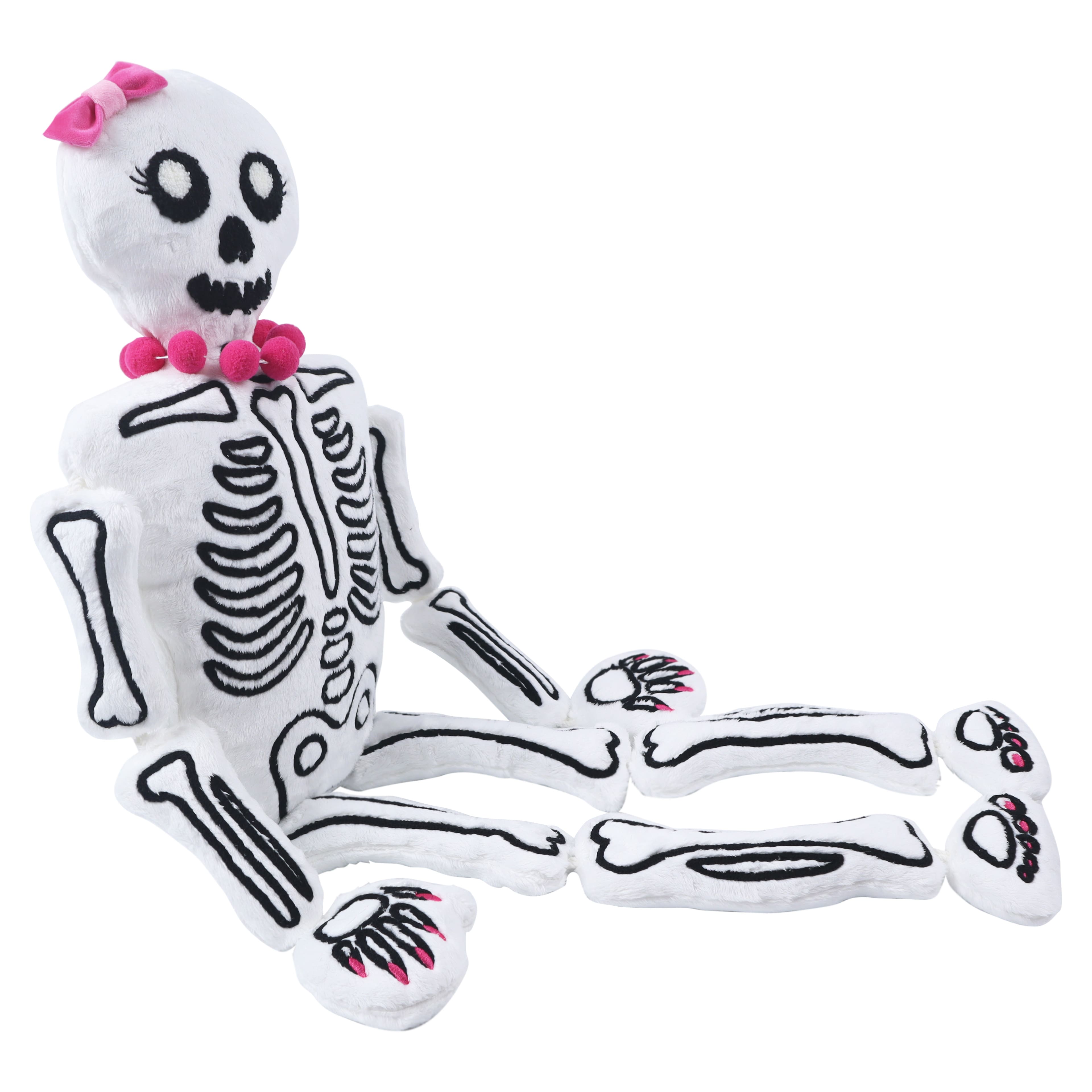 36&#x22; Skeleton with Pink Bow Accent Pillow by Ashland&#xAE;