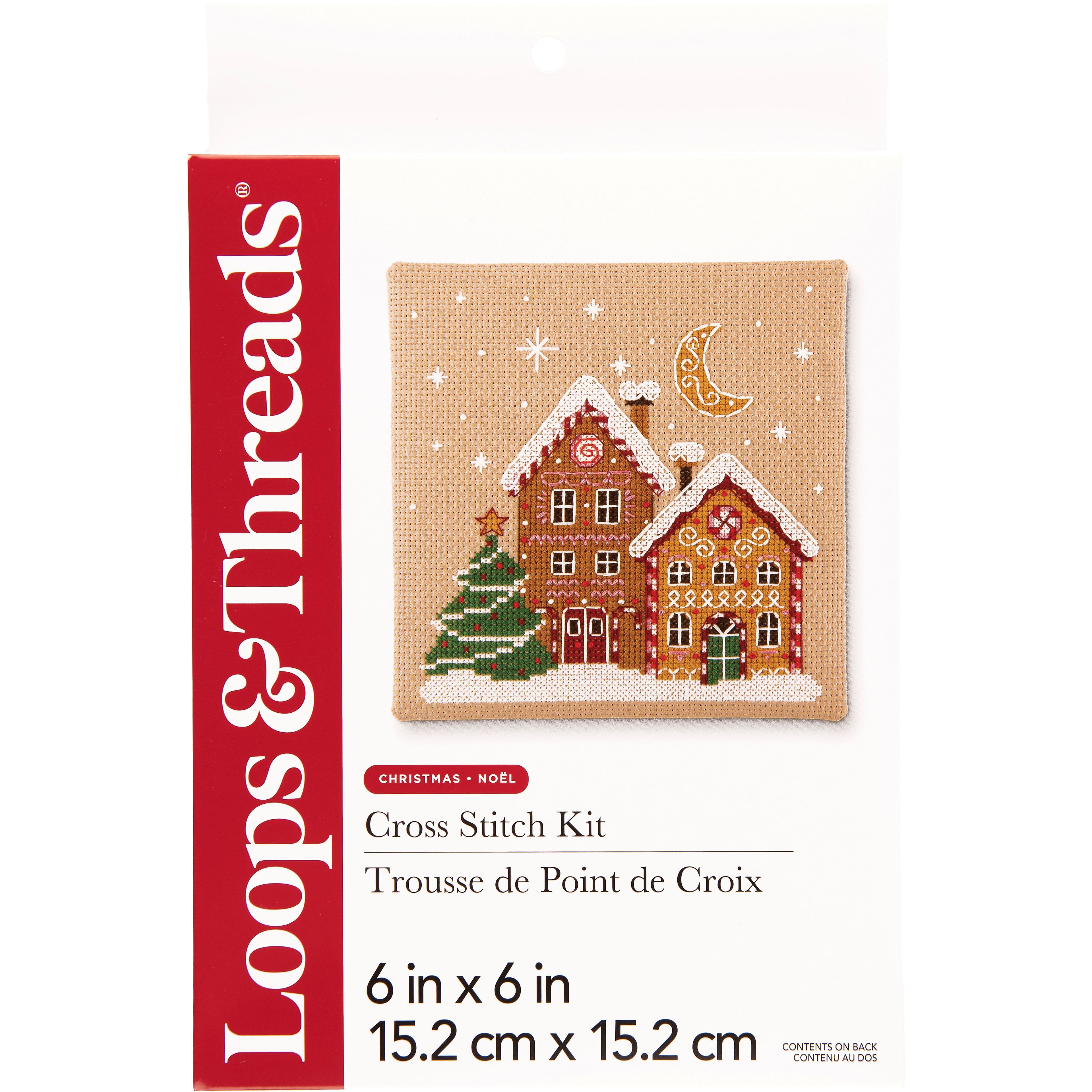 6" x 6" Gingerbread Forest Cross Stitch Kit by Loops & Threads®