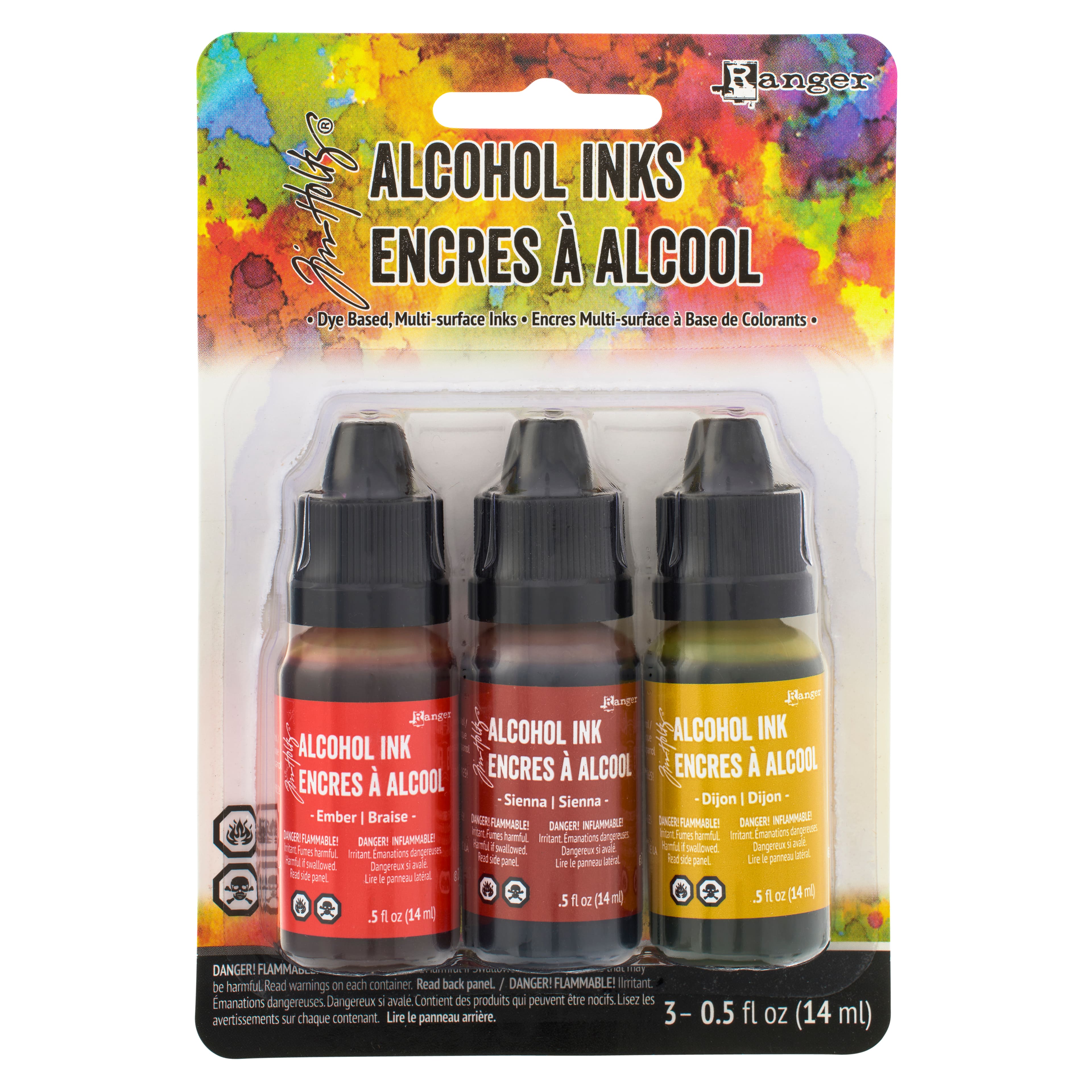 Tim Holtz&#xAE; Orange &#x26; Yellow Spectrum Alcohol Inks, 3ct.