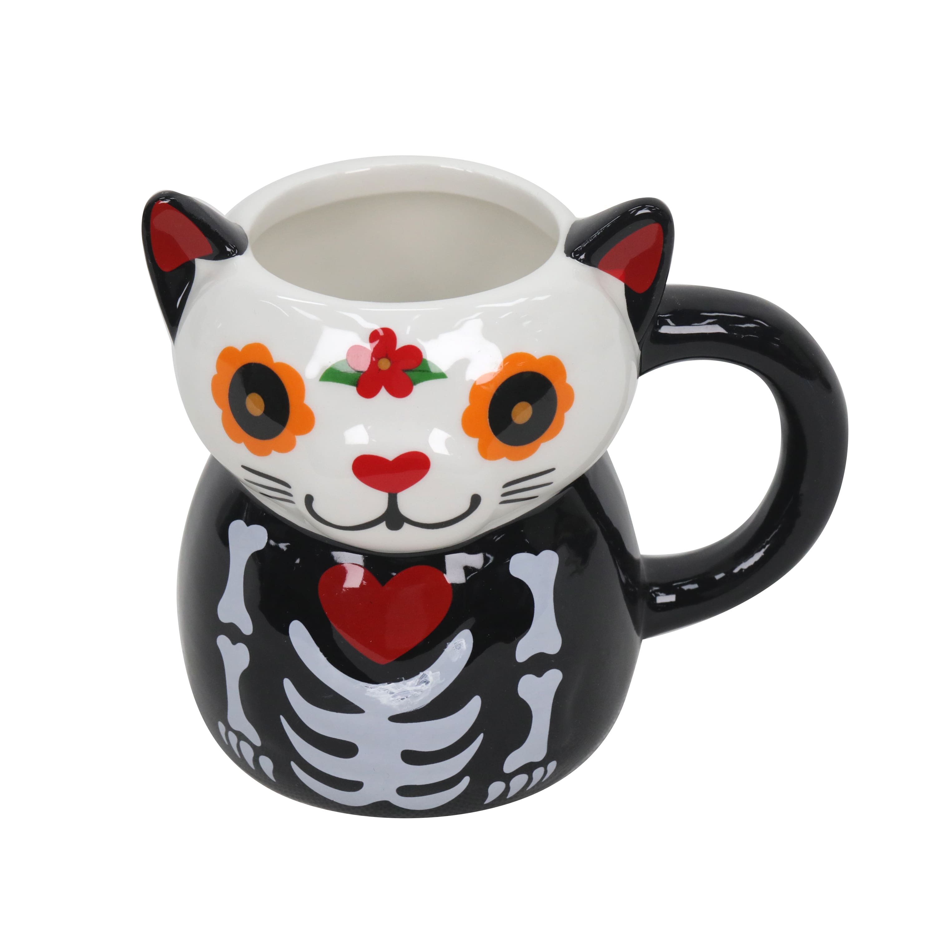 15.5oz. Sugar Skull Cat Ceramic Mug by Ashland&#xAE;
