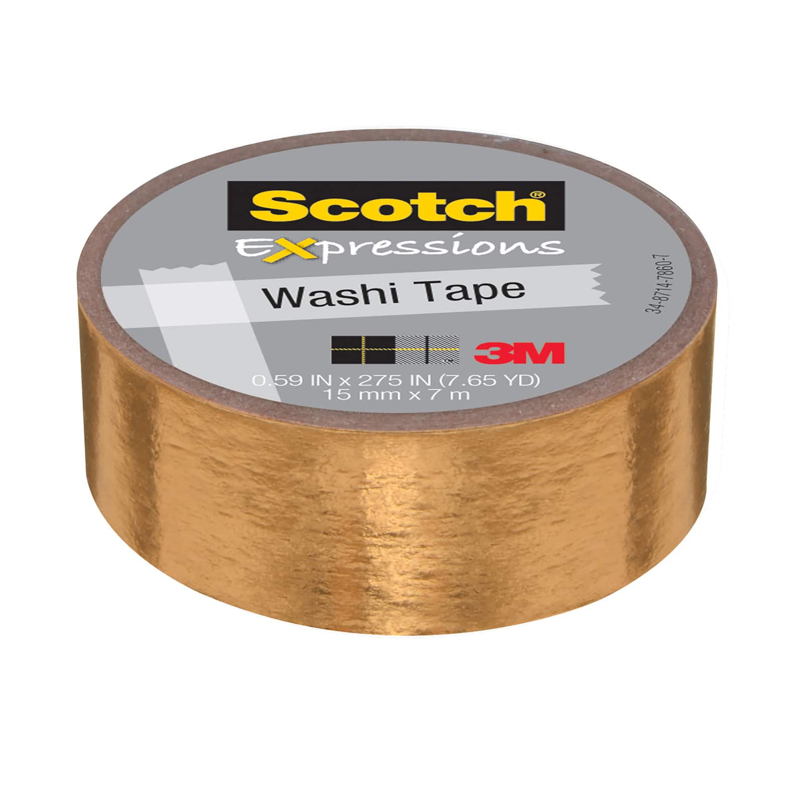 Metallic Washi Tape Masking Foil Adhesive Craft Decoration Gold