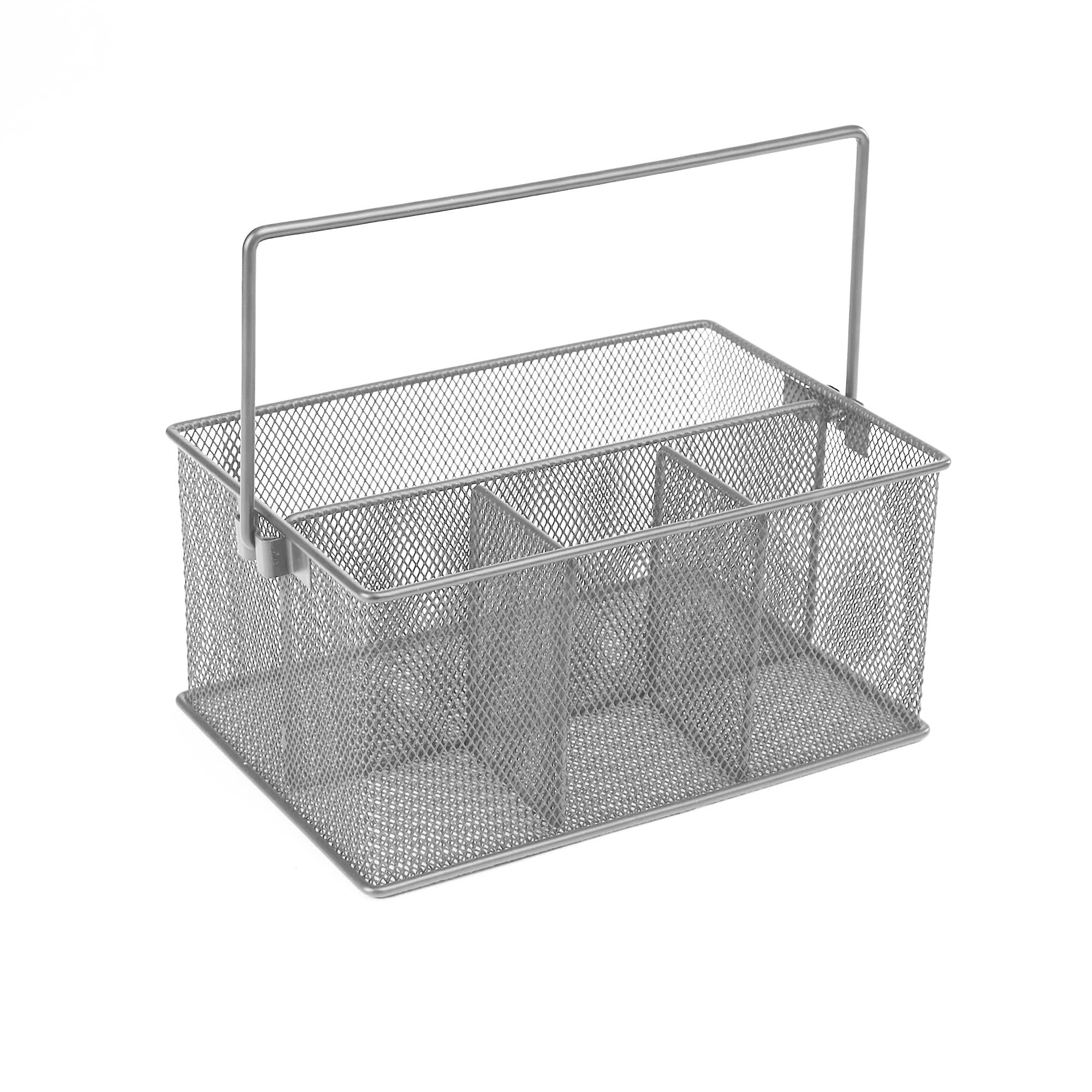 Mind Reader Metal Mesh Storage Basket with Handle