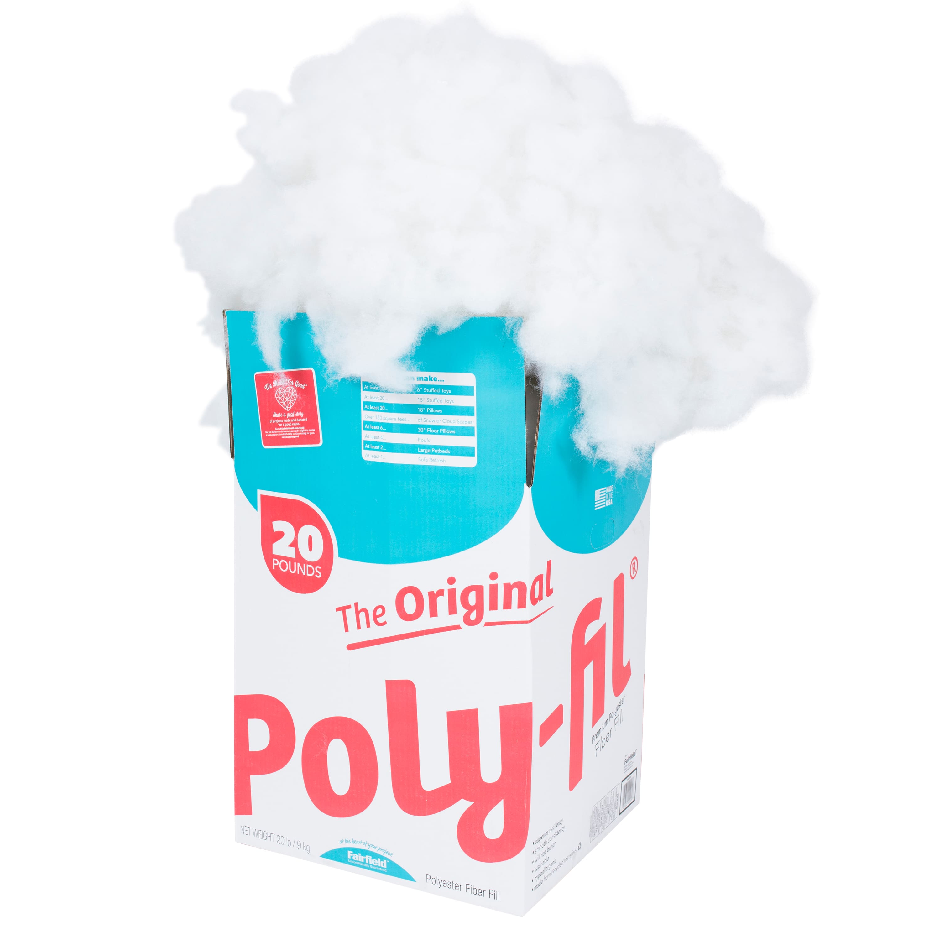 Poly-Fil Premium 100% Polyester Fiberfill - 20 lb. Box