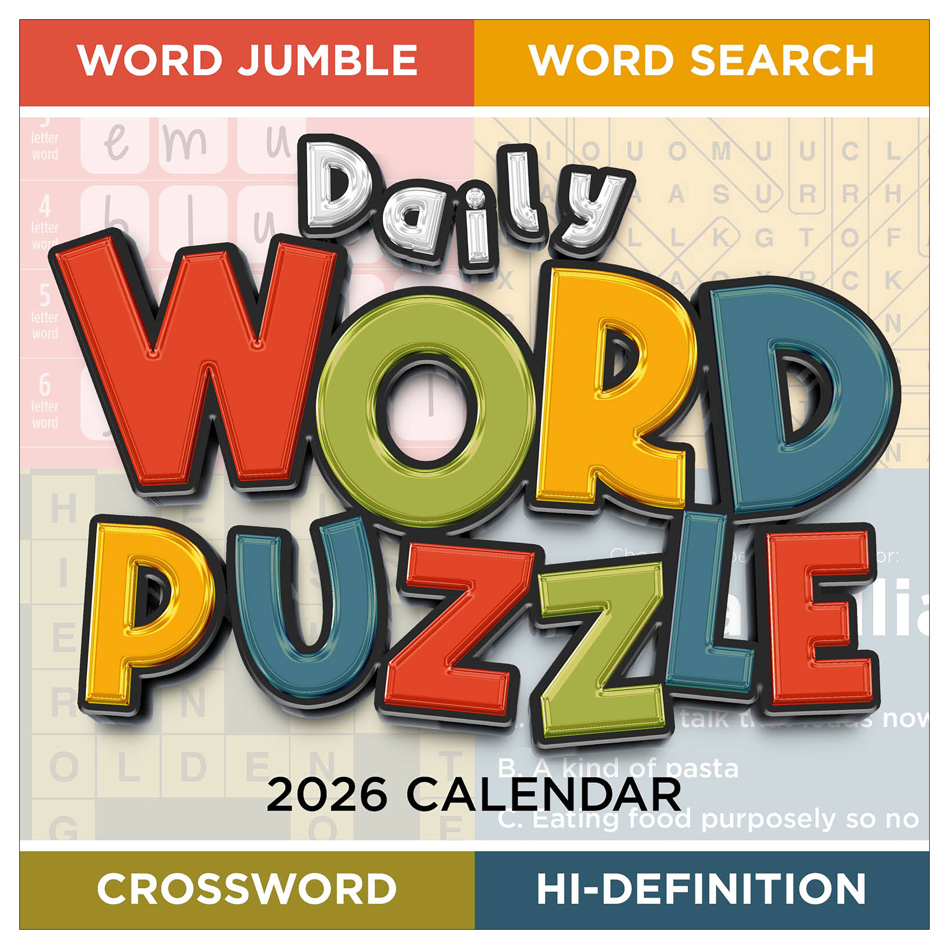 2026 Daily Word Puzzle Daily Desktop Calendar