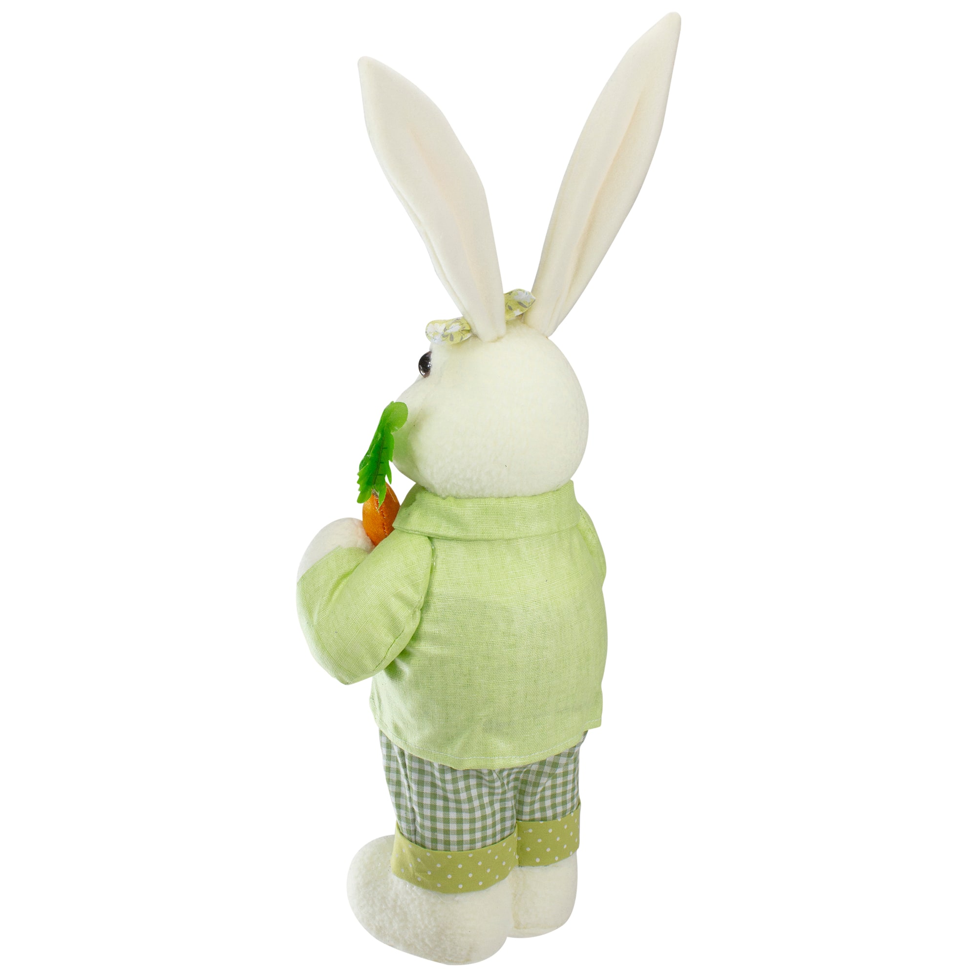 20&#x22; White &#x26; Green Standing Rabbit Easter Figure
