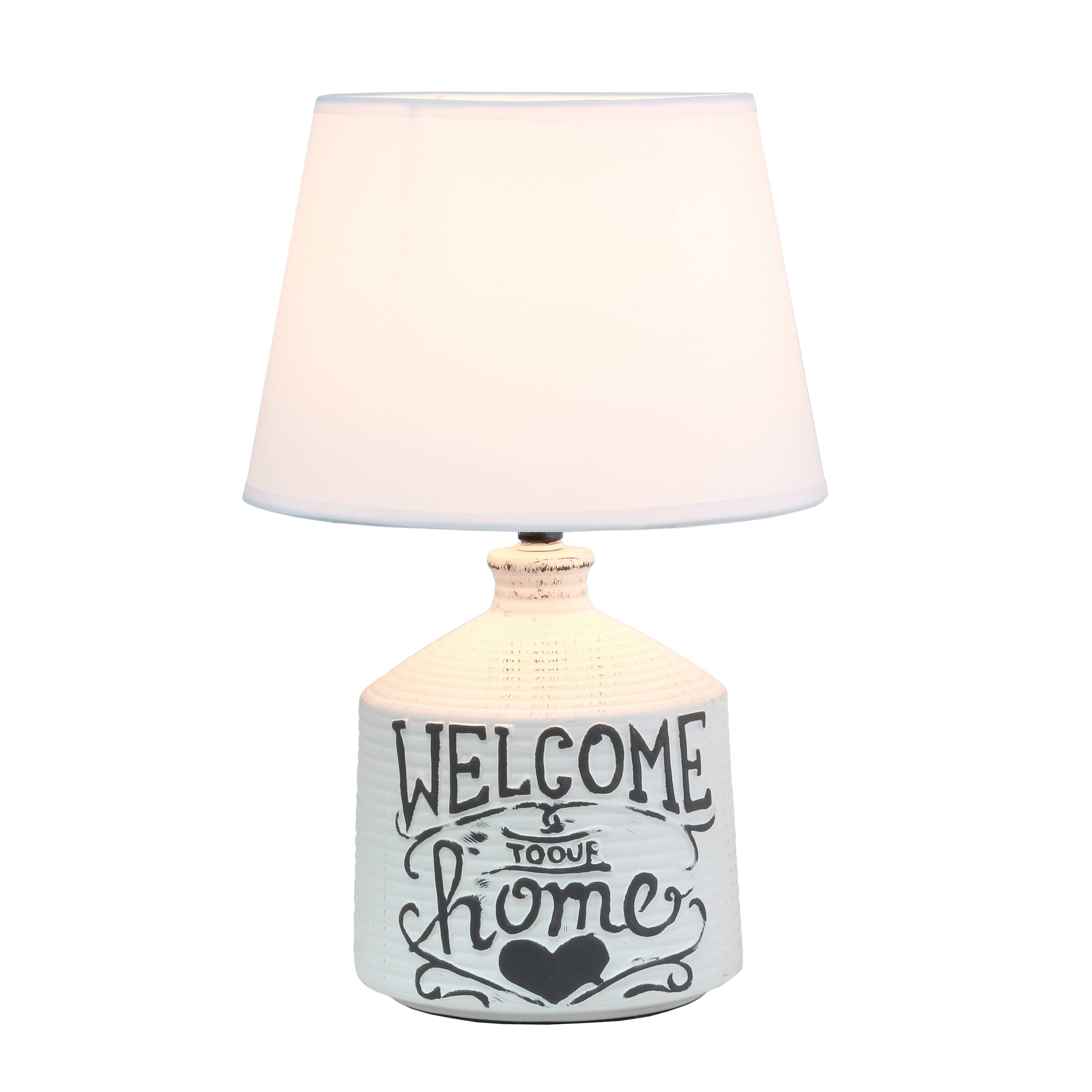 Simple Designs™ 15" Welcome Home Rustic Ceramic Accent Table Lamp