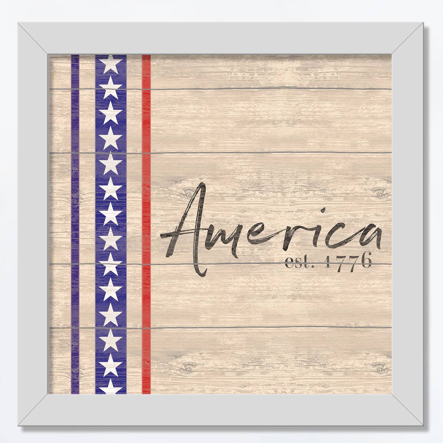 Established 1776 White Framed Print Under Plexiglass