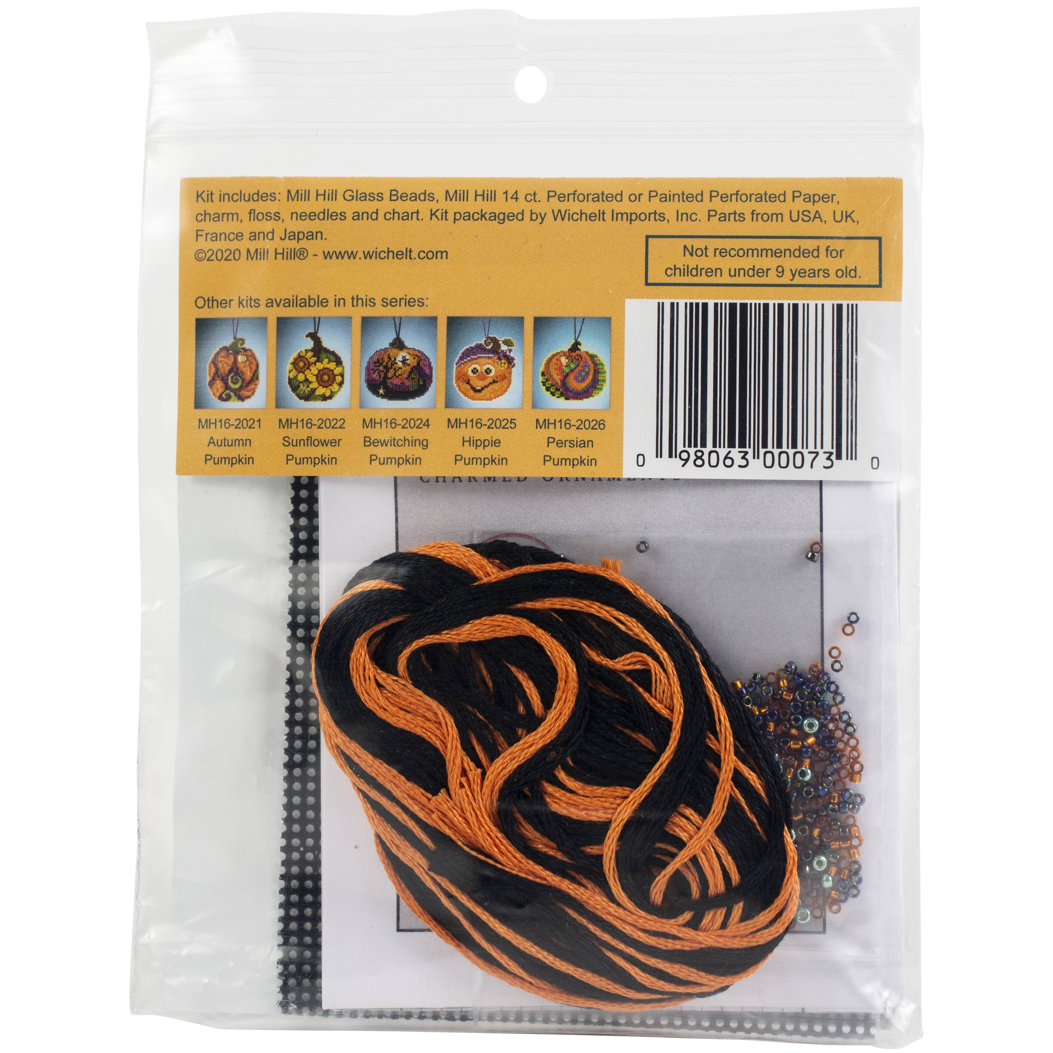 Mill Hill Glowing Pumpkin Ornament Beaded Counted Cross Stitch Kit