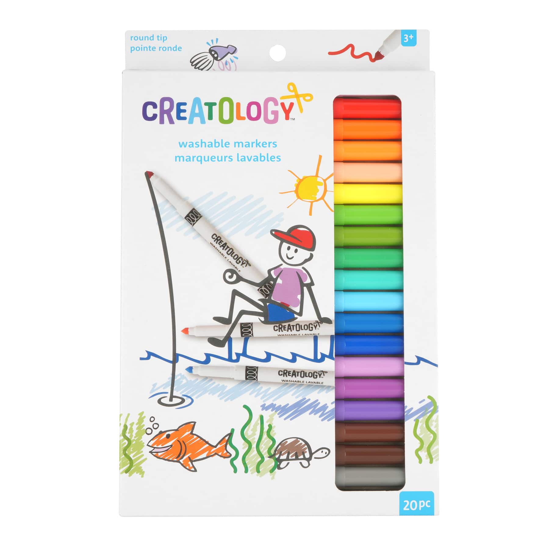 12 Packs: 20 ct. (240 total) Round Tip Washable Marker Set by Creatology&#xAE;