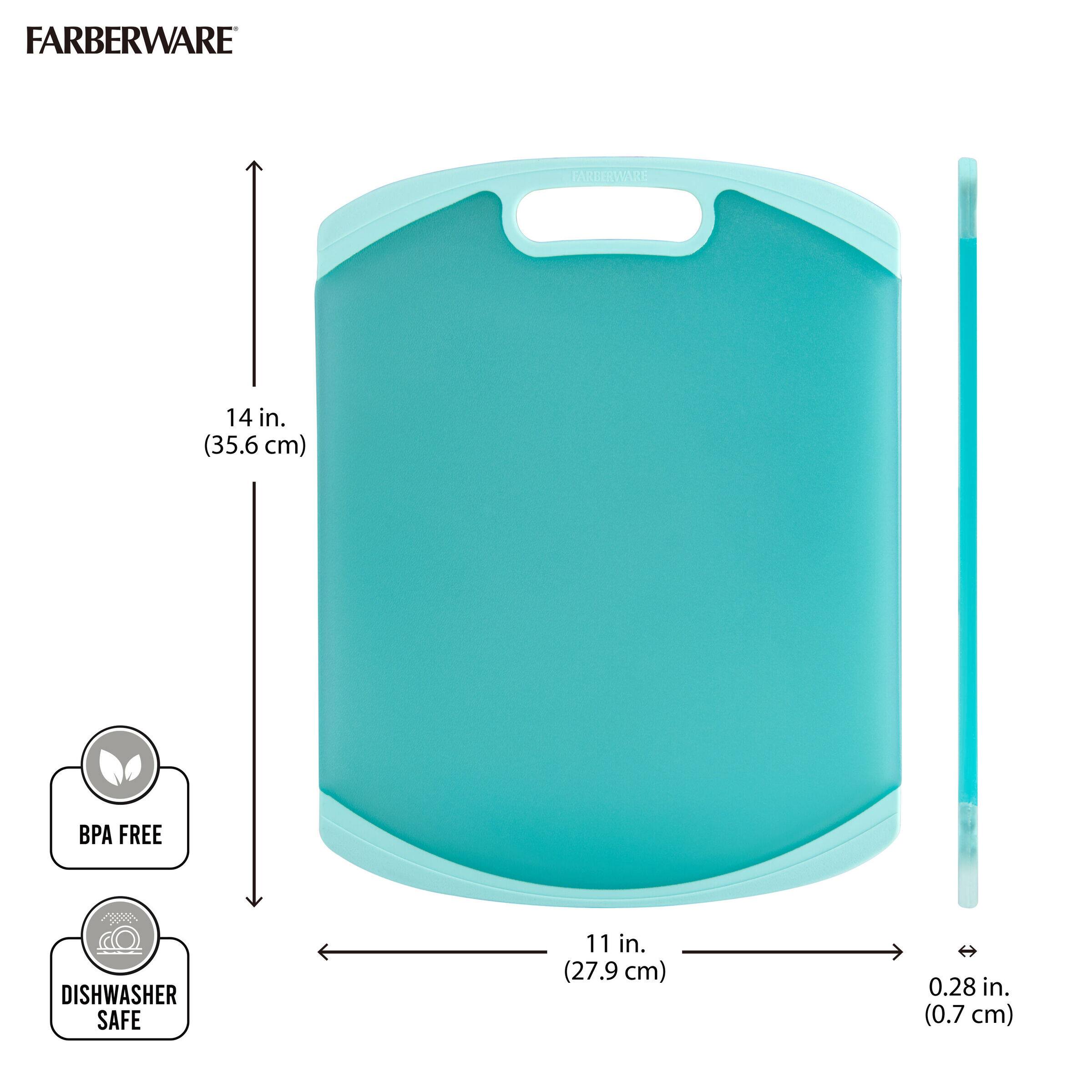 Farberware 14&#x22; Translucent Aqua Nonslip Poly Board