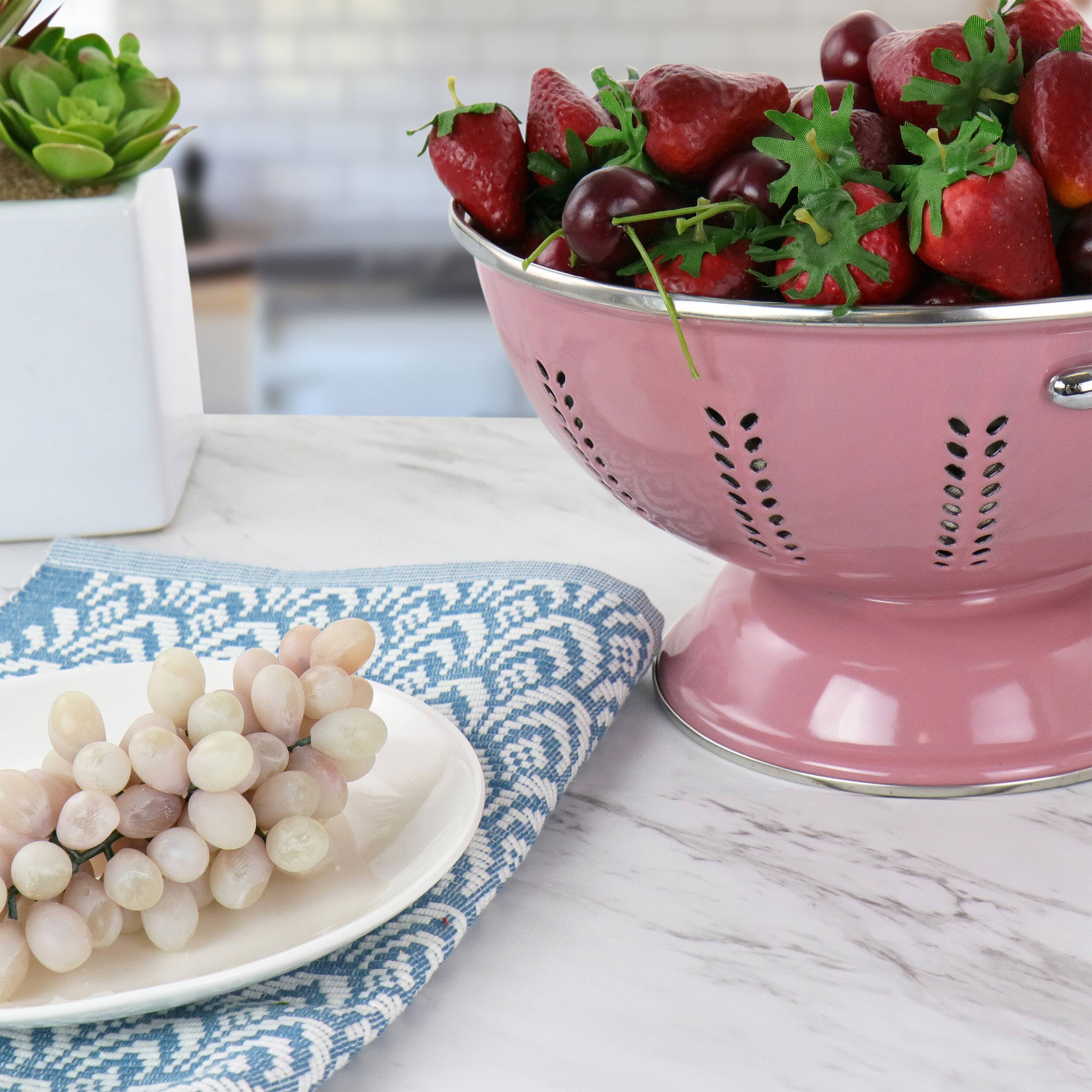 Gibson Home Plaza Cafe Red 4 Quart Enamel Colander