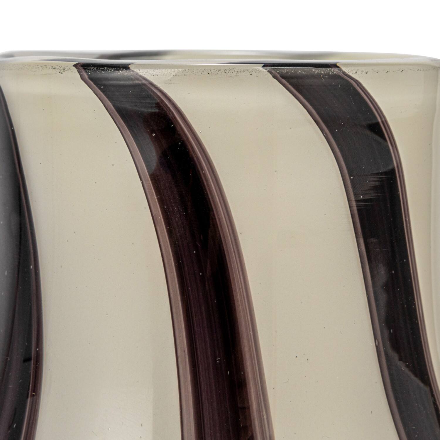 Hello Honey® 7.75" Black & White Striped Glass Vase