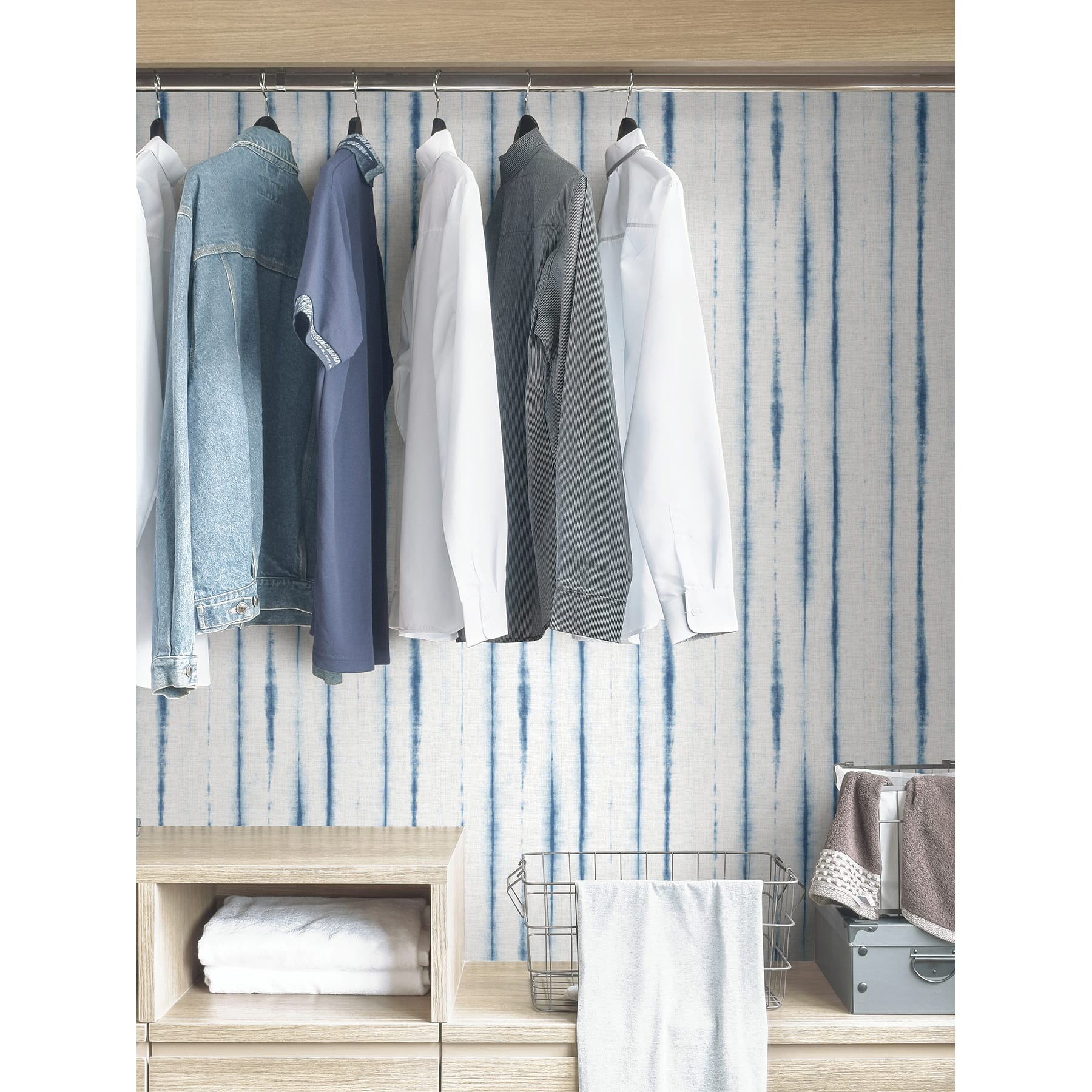 NuWallpaper Blue Indigo Drops Peel & Stick Wallpaper