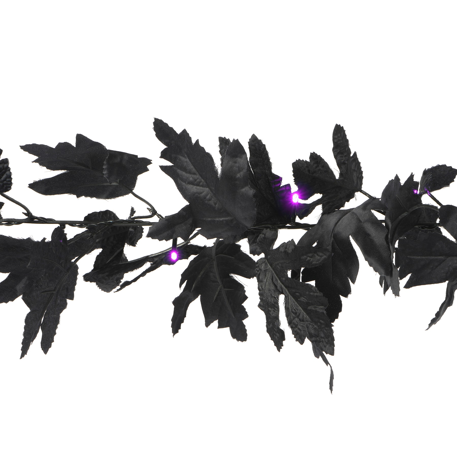 20ct. Purple LED Black Leaf Garland String Lights by Ashland®