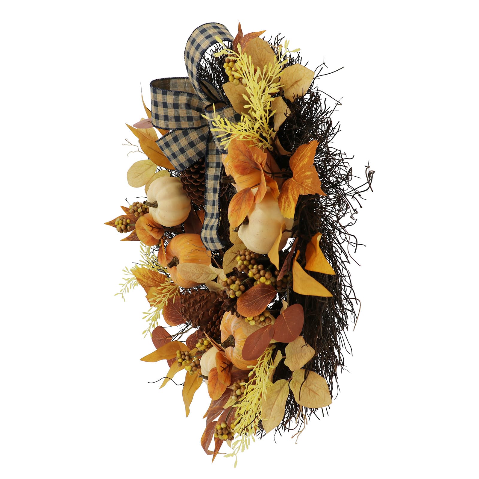 24&#x22; Designer Premium Floral Pumpkin &#x26; Pinecone Wreath by Ashland&#xAE;