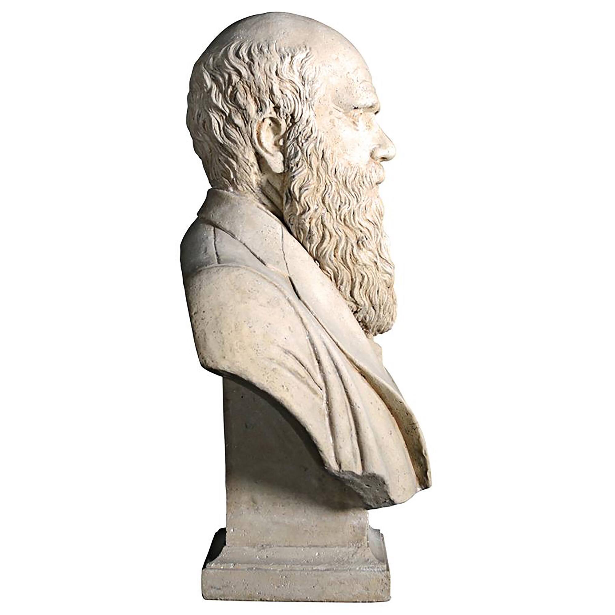 Design Toscano 27&#x22; The Evolution of Charles Darwin Bust Statue