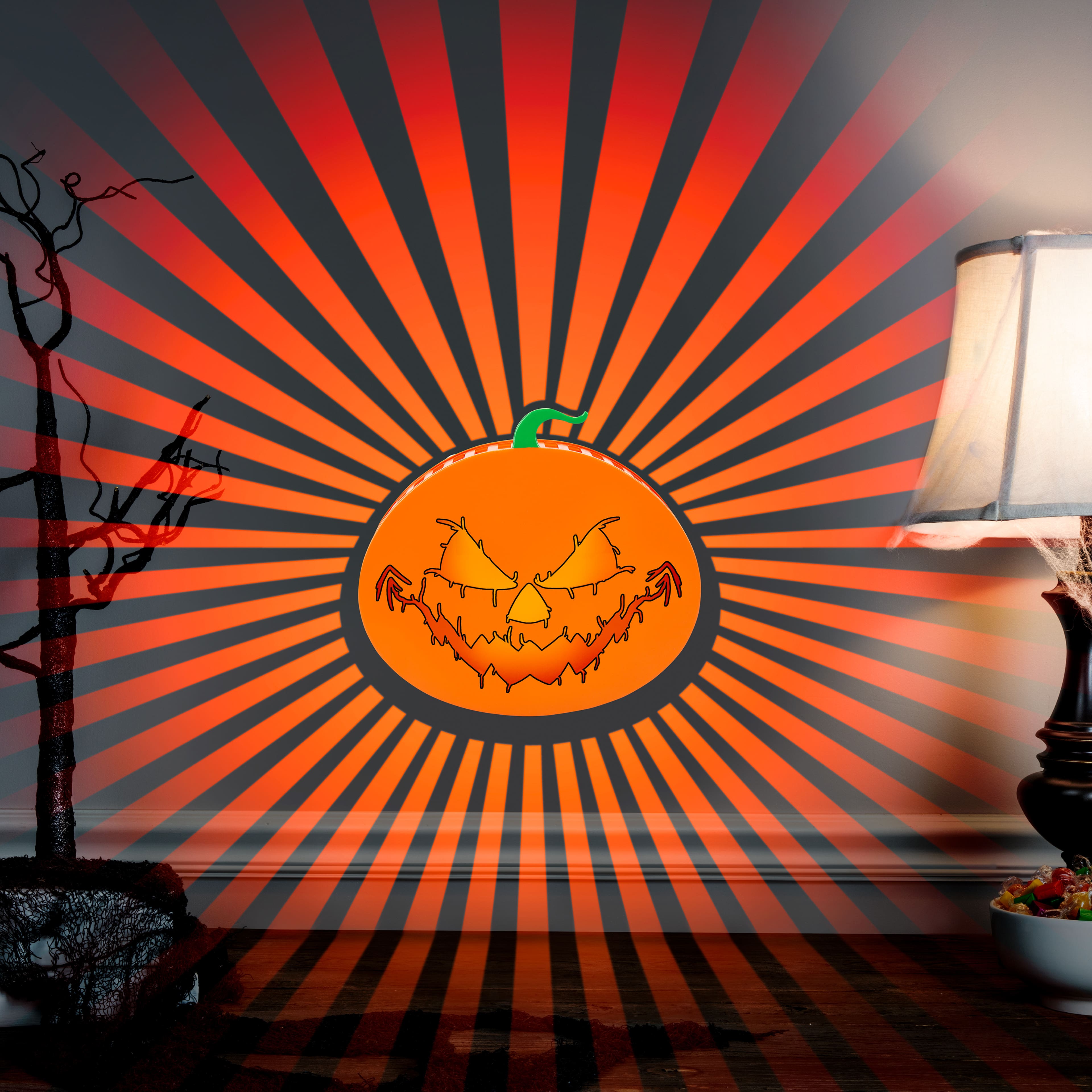 8" Radiant Shadows™ Creepy Jack-O'-Lantern Orange Light by Ashland®