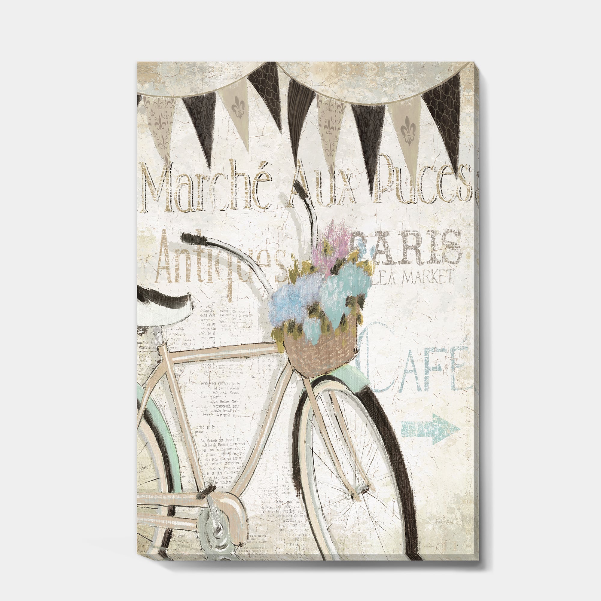 Designart - French Bicycle Flea Market I - French Country Canvas Artwork