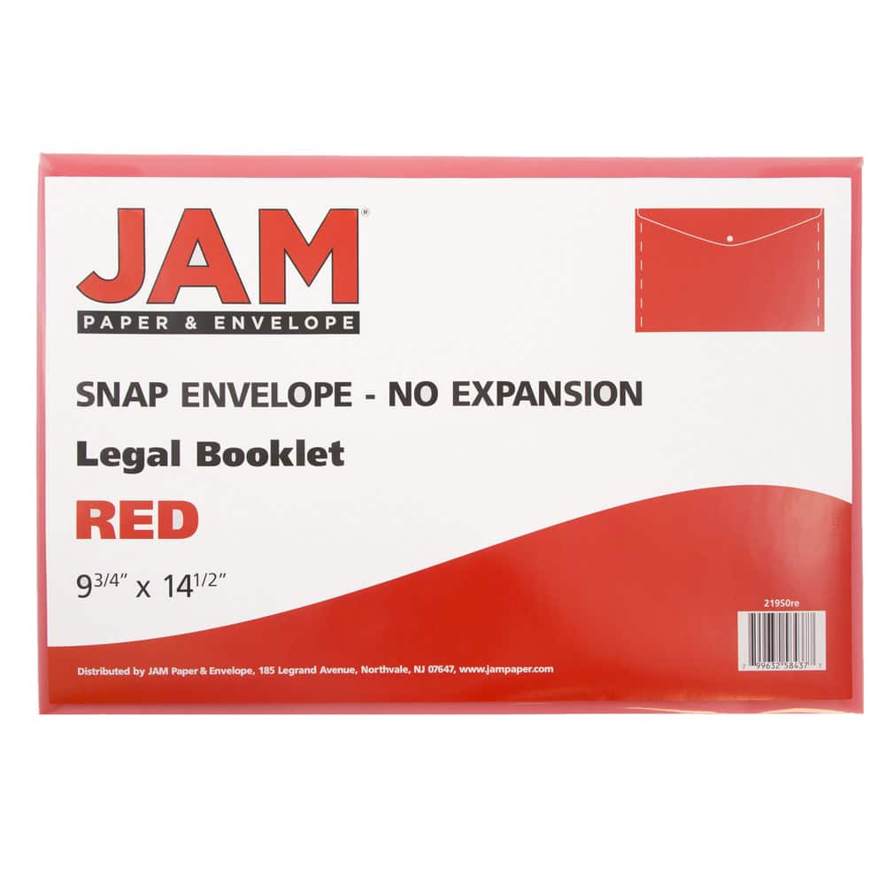 JAM Paper 9.8" x 14.5" Plastic Snap Closure Envelopes