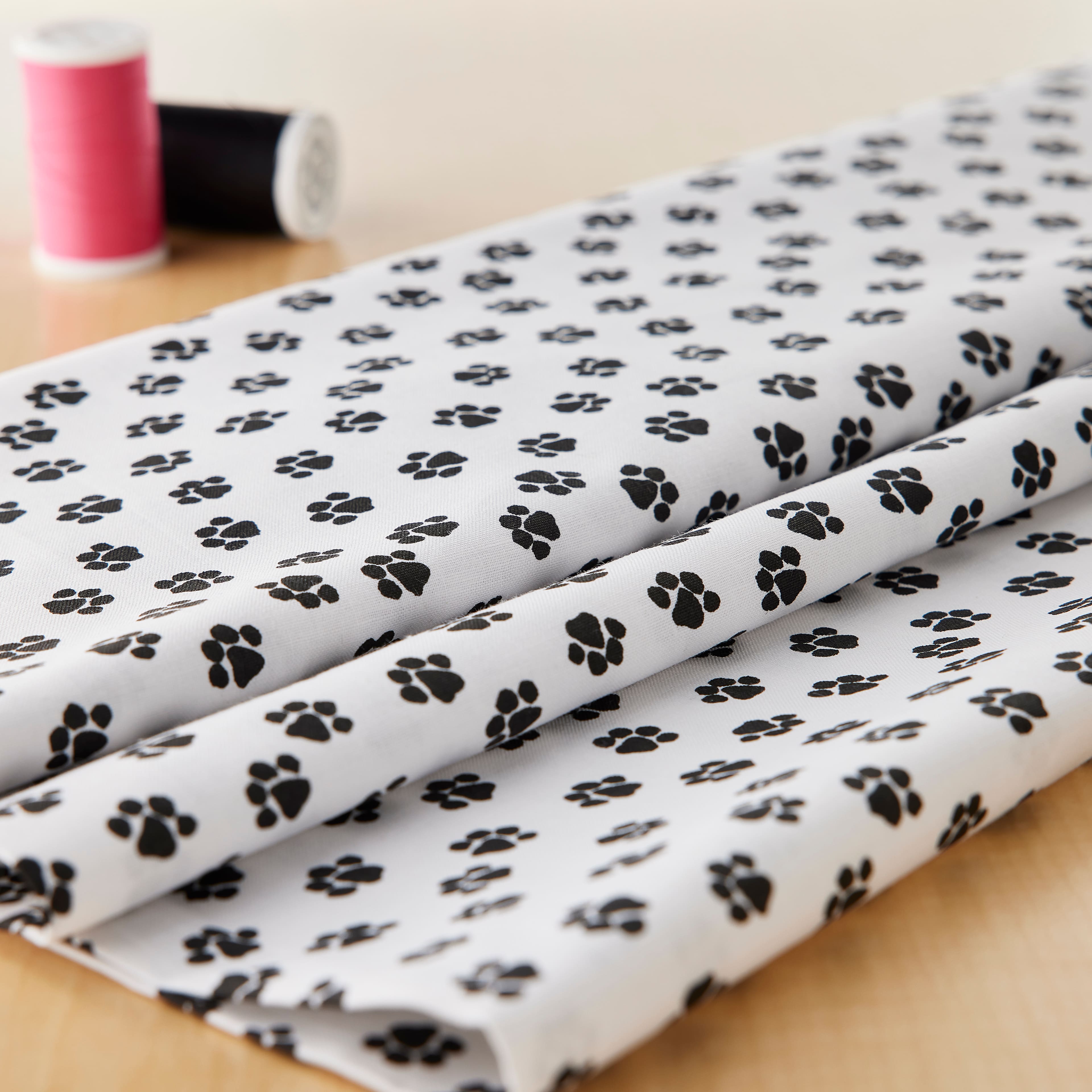 Fabric Editions White Paws Novelty Cotton Fabric