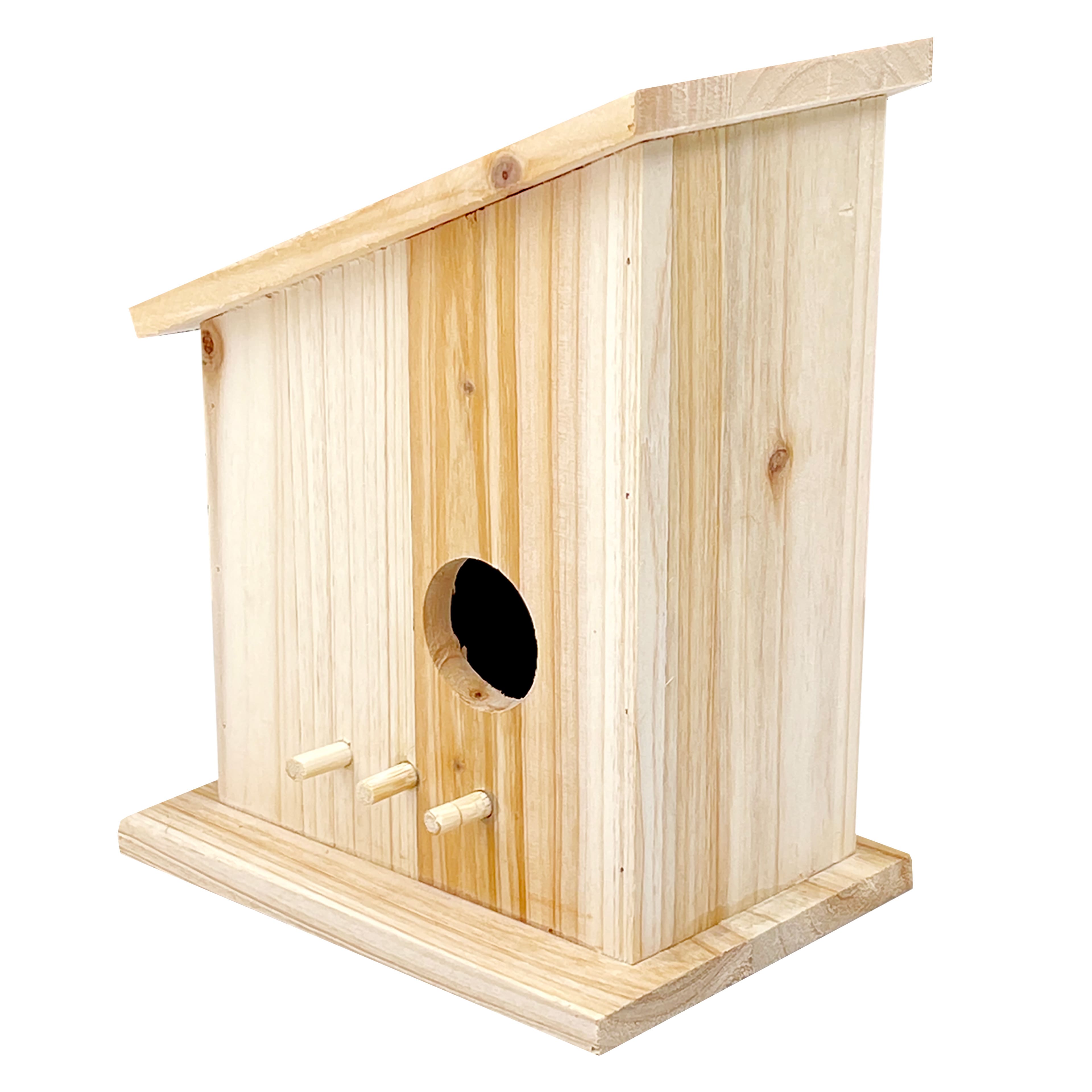 8&#x22; Unfinished Modern Side Angle Birdhouse