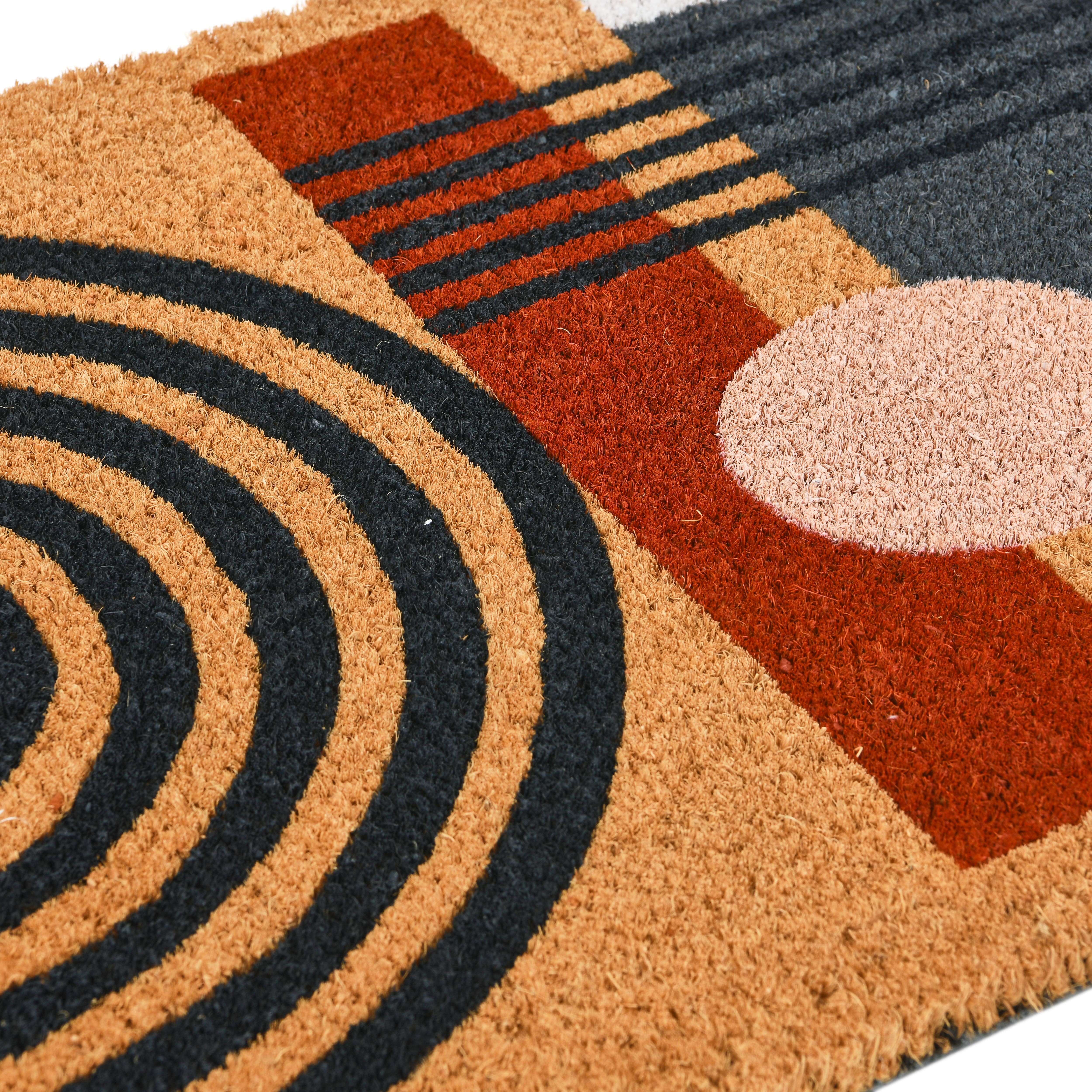 Geometric Coir Doormat