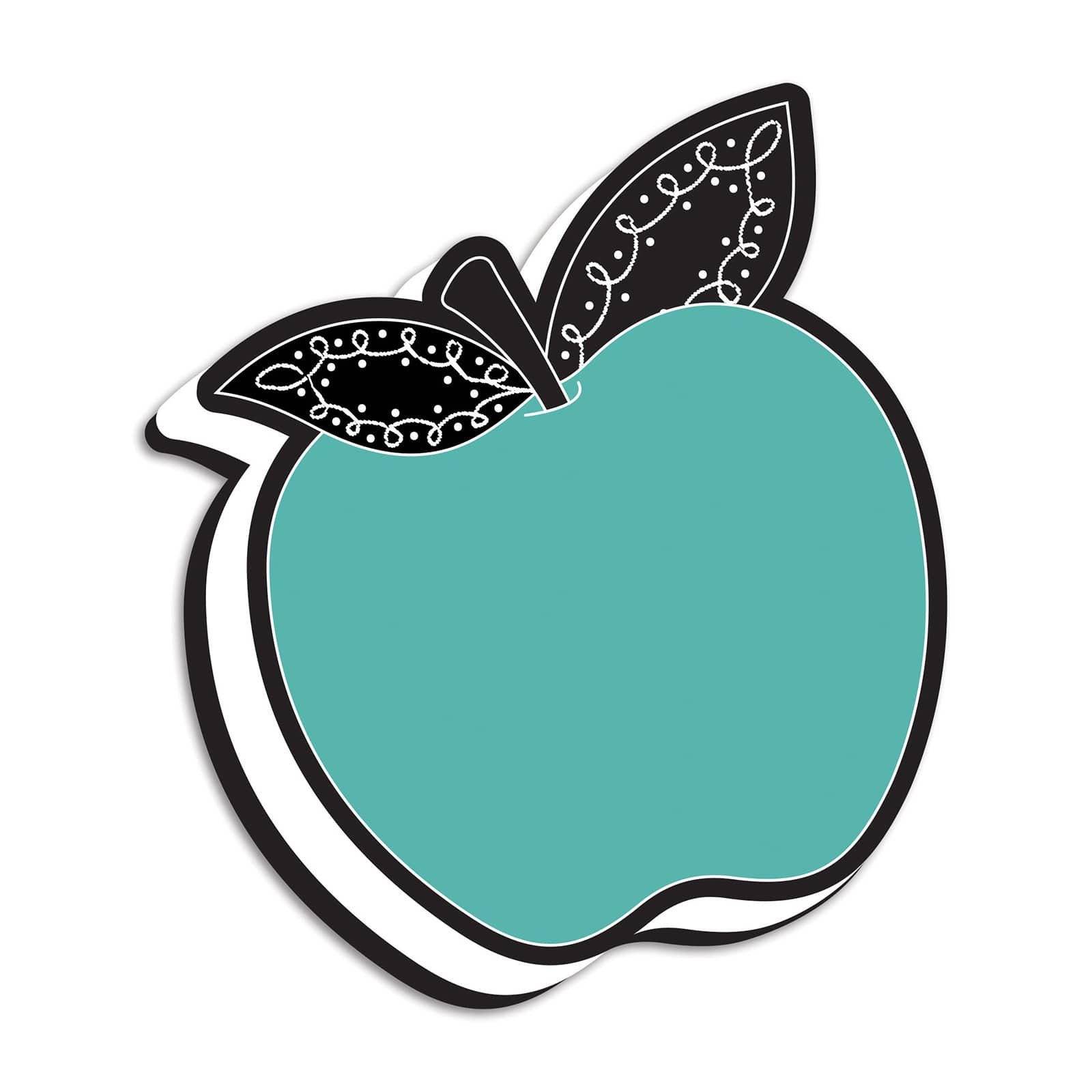 Ashley Productions Teal Apple with Chalk Loop Leaves Magnetic Whiteboard Erasers, 6ct.