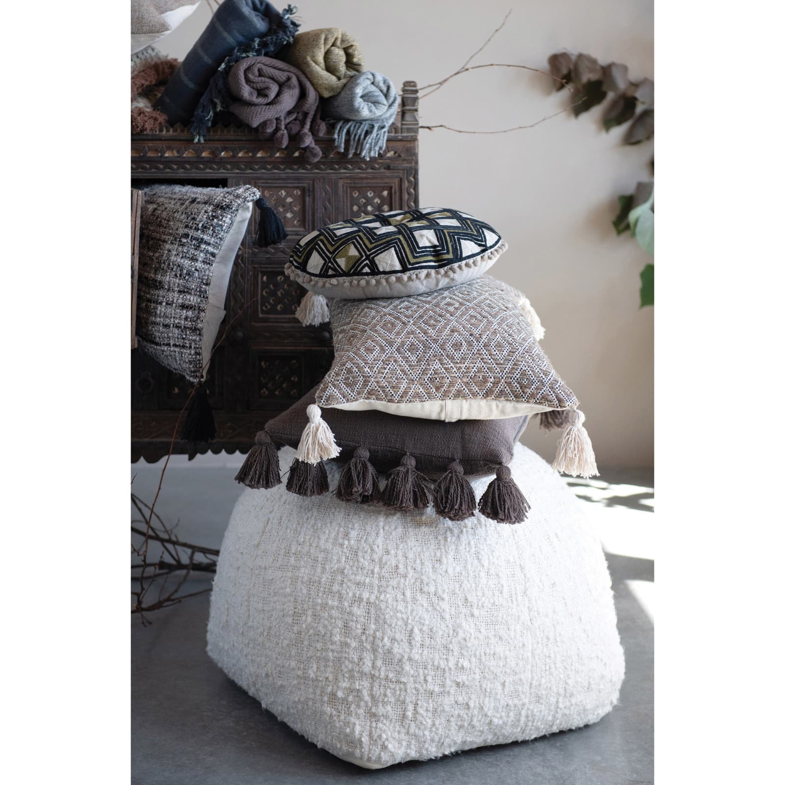 Hello Honey® Iron Cotton Slub Lumbar Pillow with Tassels