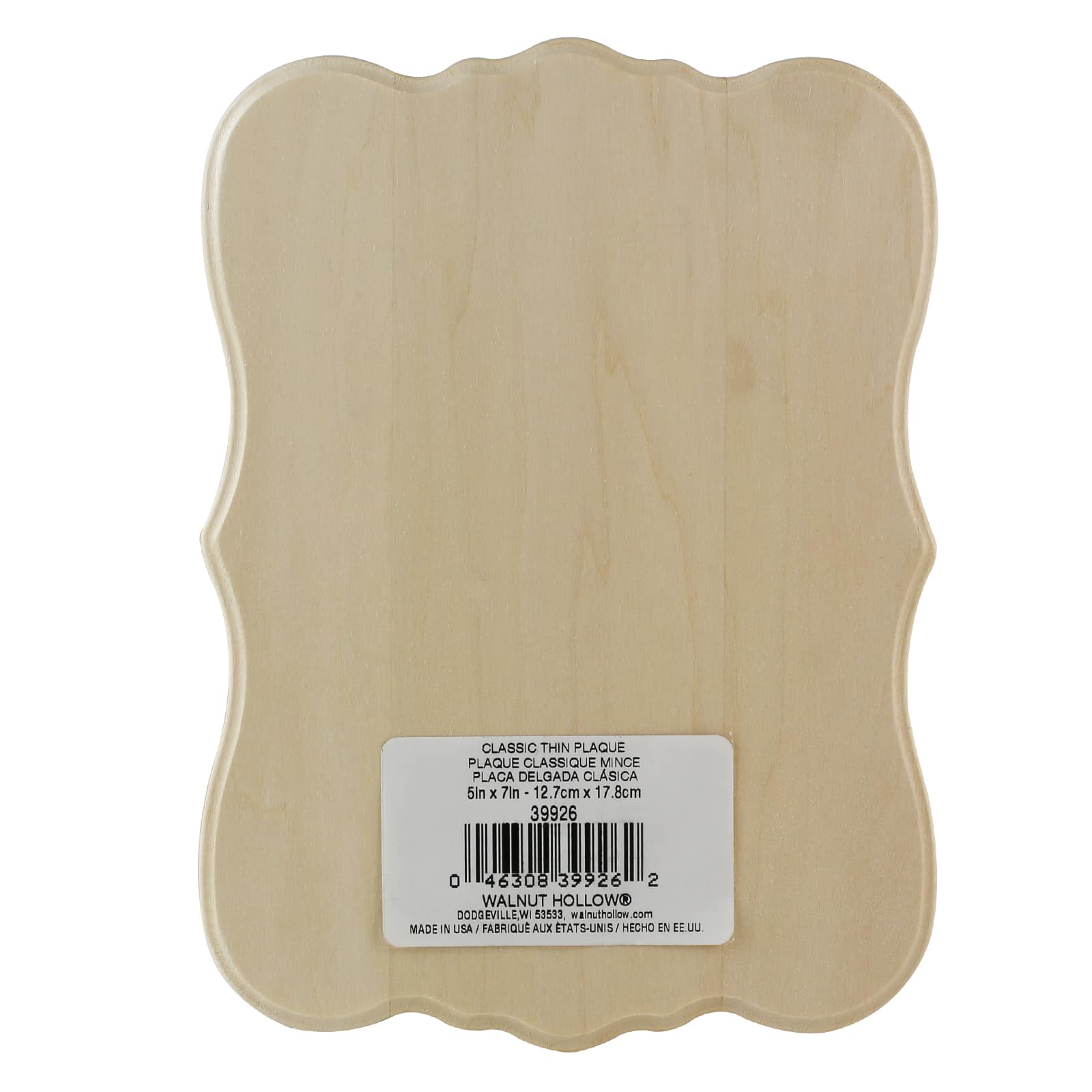 Plaque mince de Walnut Hollow, classique