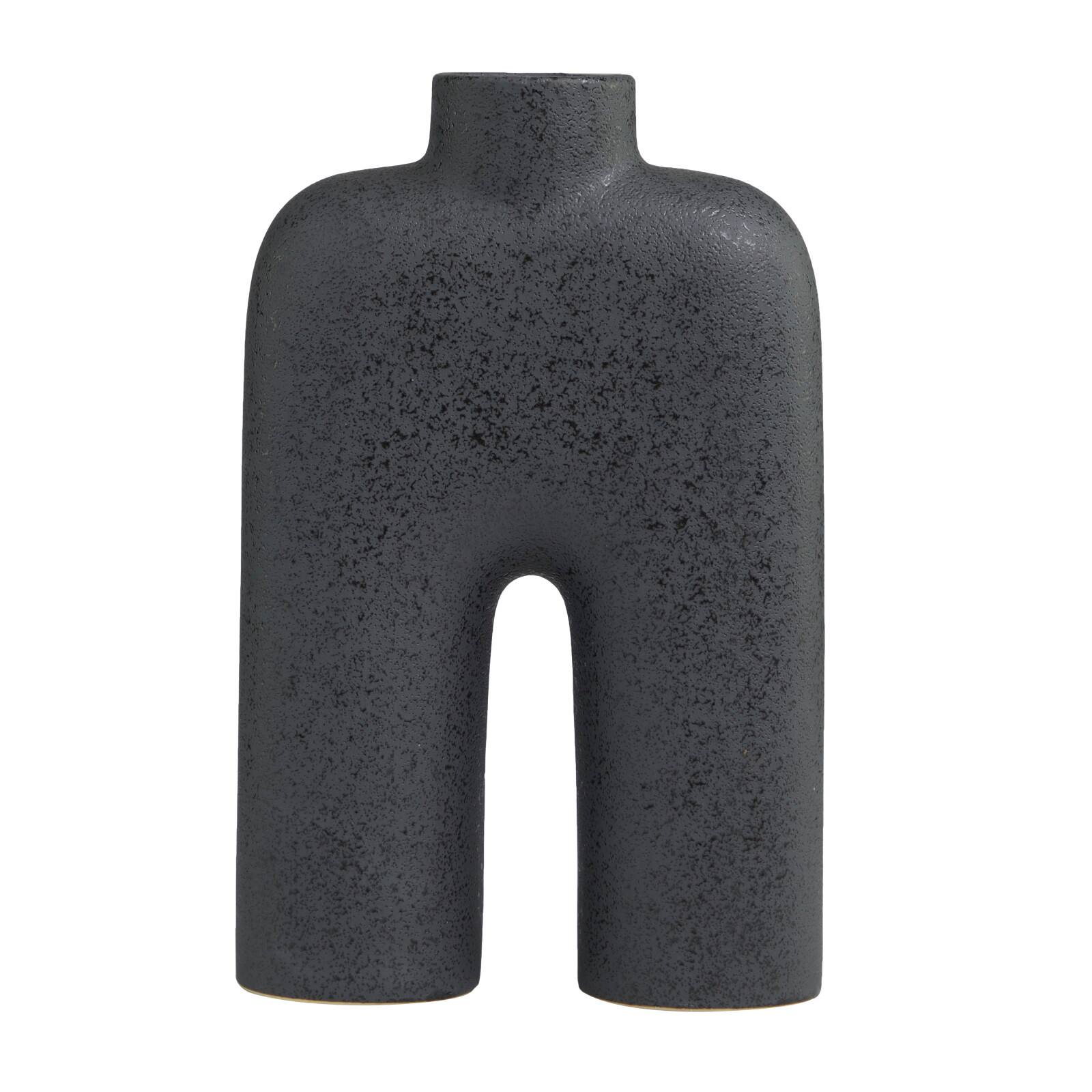 The Novogratz 13&#x22; Black Ceramic Arched Abstract Vase