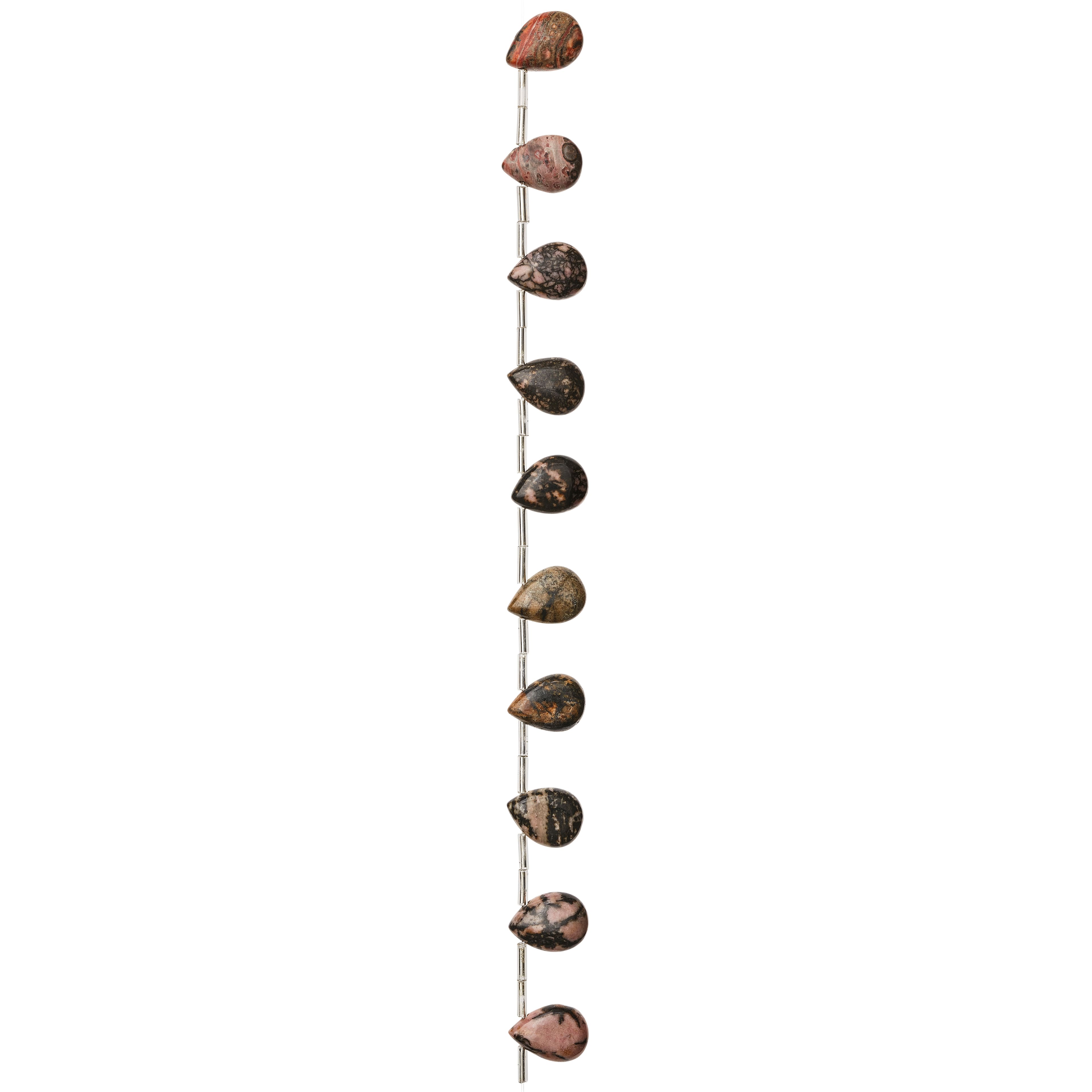 Rhodonite Teardrop Beads by Bead Landing&#x2122;, 14mm