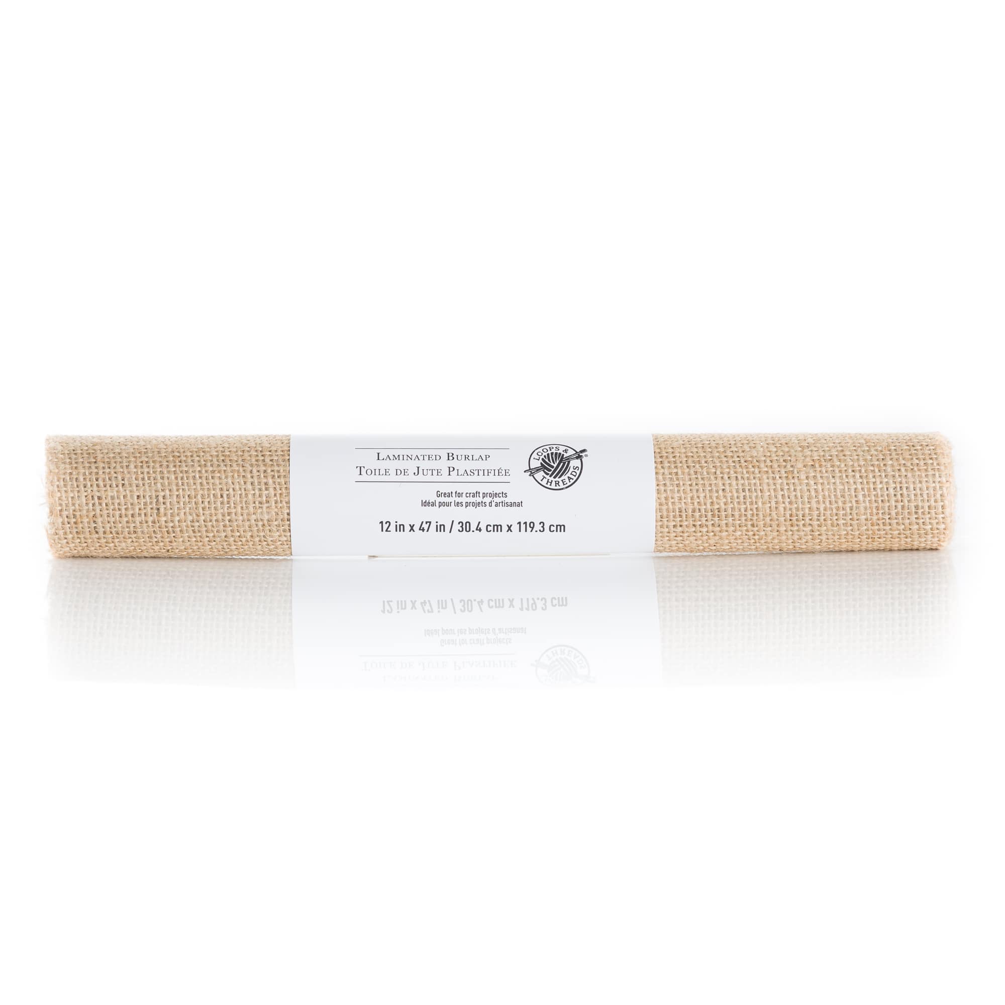 Natural Laminated Burlap Fabric Roll by Loops &#x26; Threads&#xAE; 