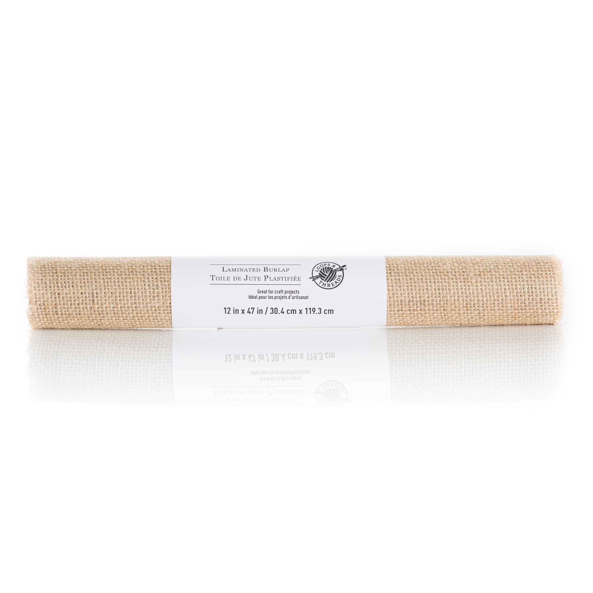 Natural Laminated Burlap Fabric Roll by Loops & Threads®