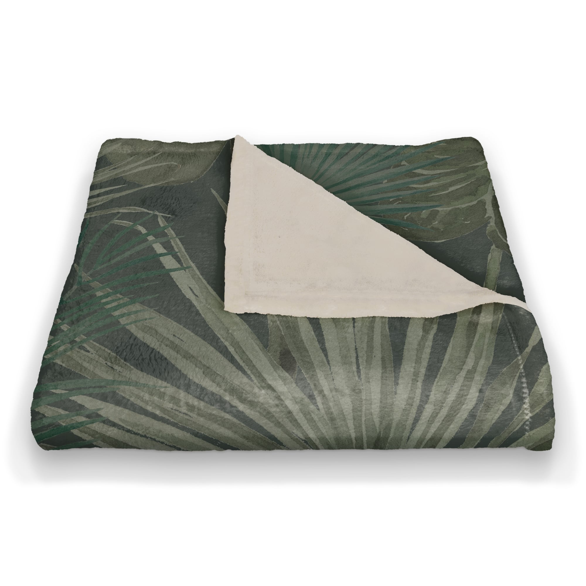 Tropical Palm Coral Fleece Blanket