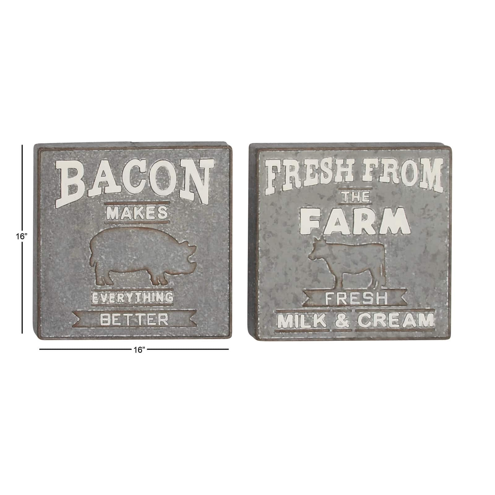 Gray Metal Farmhouse Sign Wall D&#xE9;cor Set