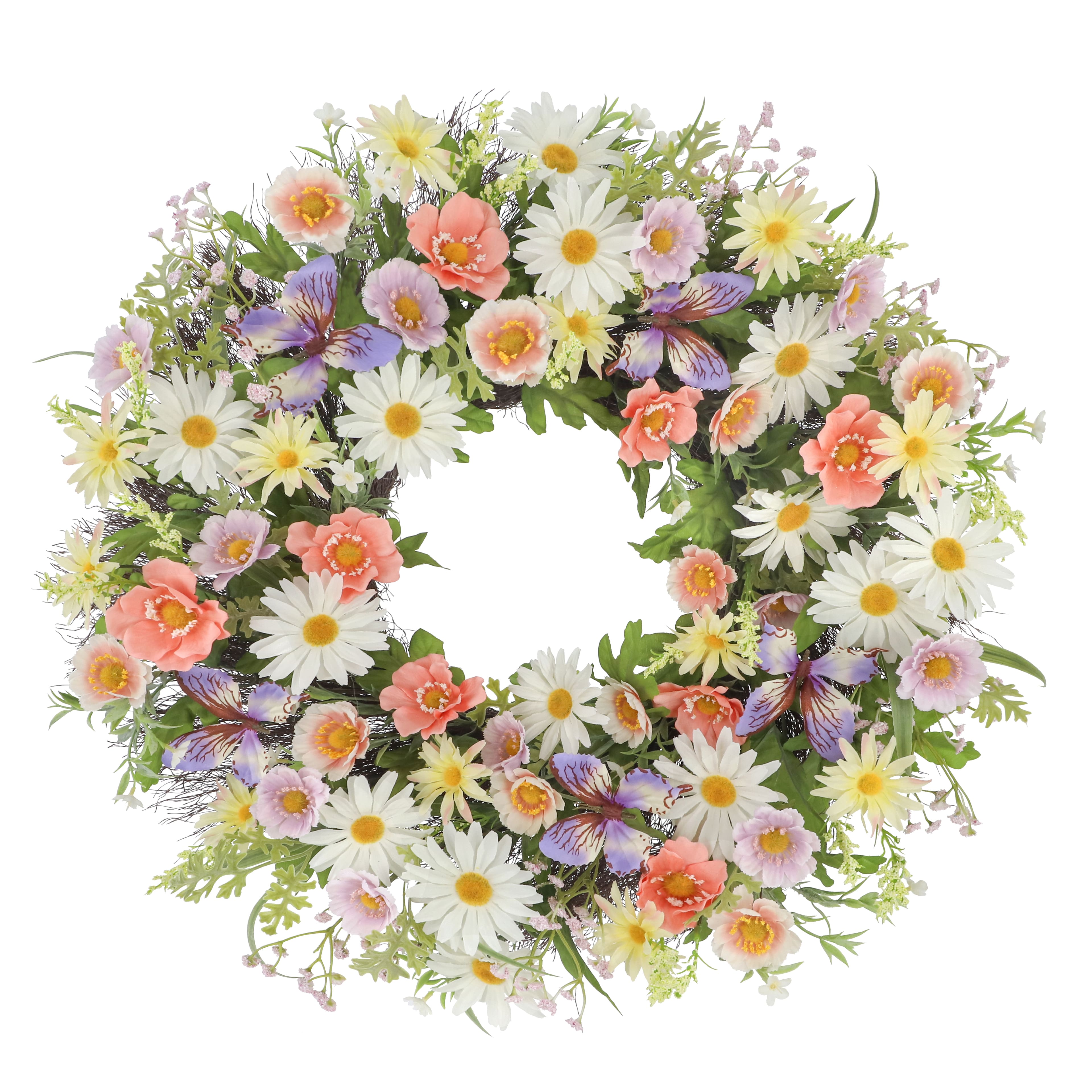 22&#x22; Daisy &#x26; Butterfly Wreath by Ashland&#xAE;
