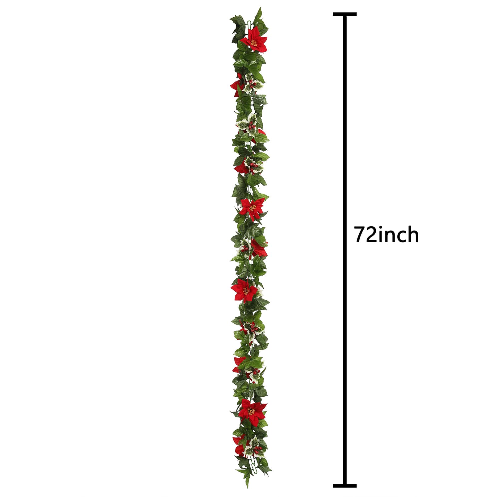6ft. Green &#x26; Red Poinsettia &#x26; Holly Chain Garland by Ashland&#xAE;