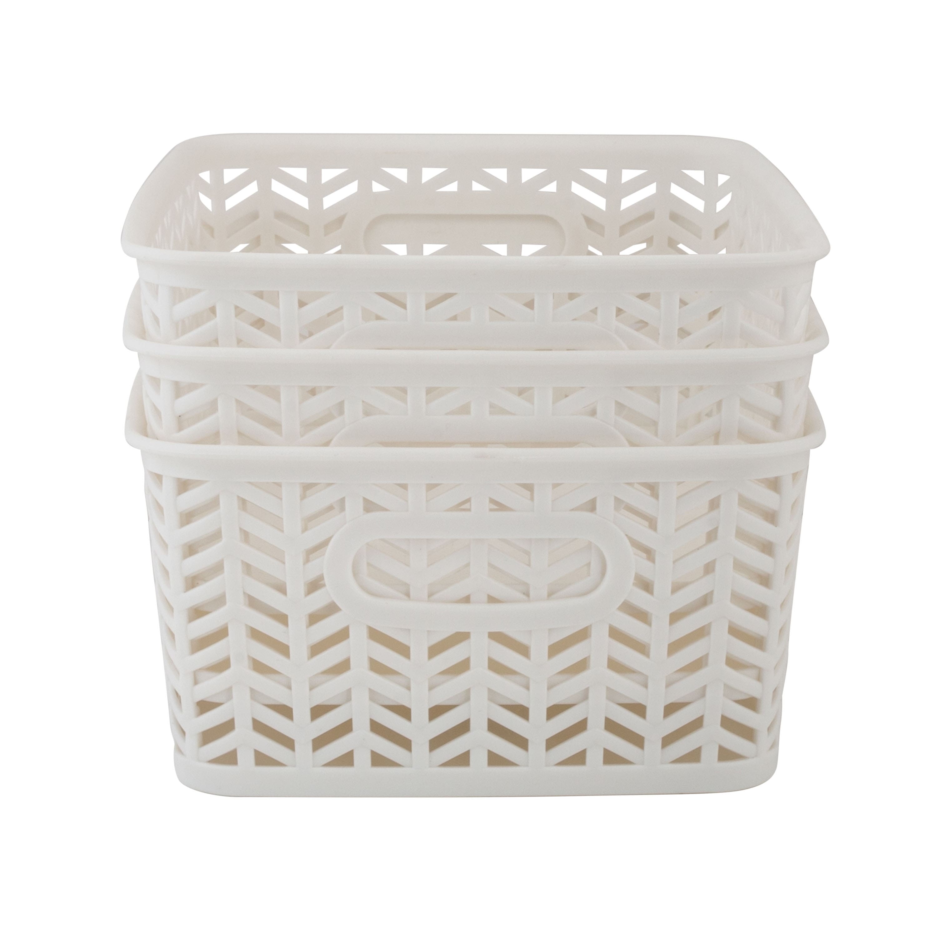 Simplify Small Herringbone Storage Basket, 3ct.