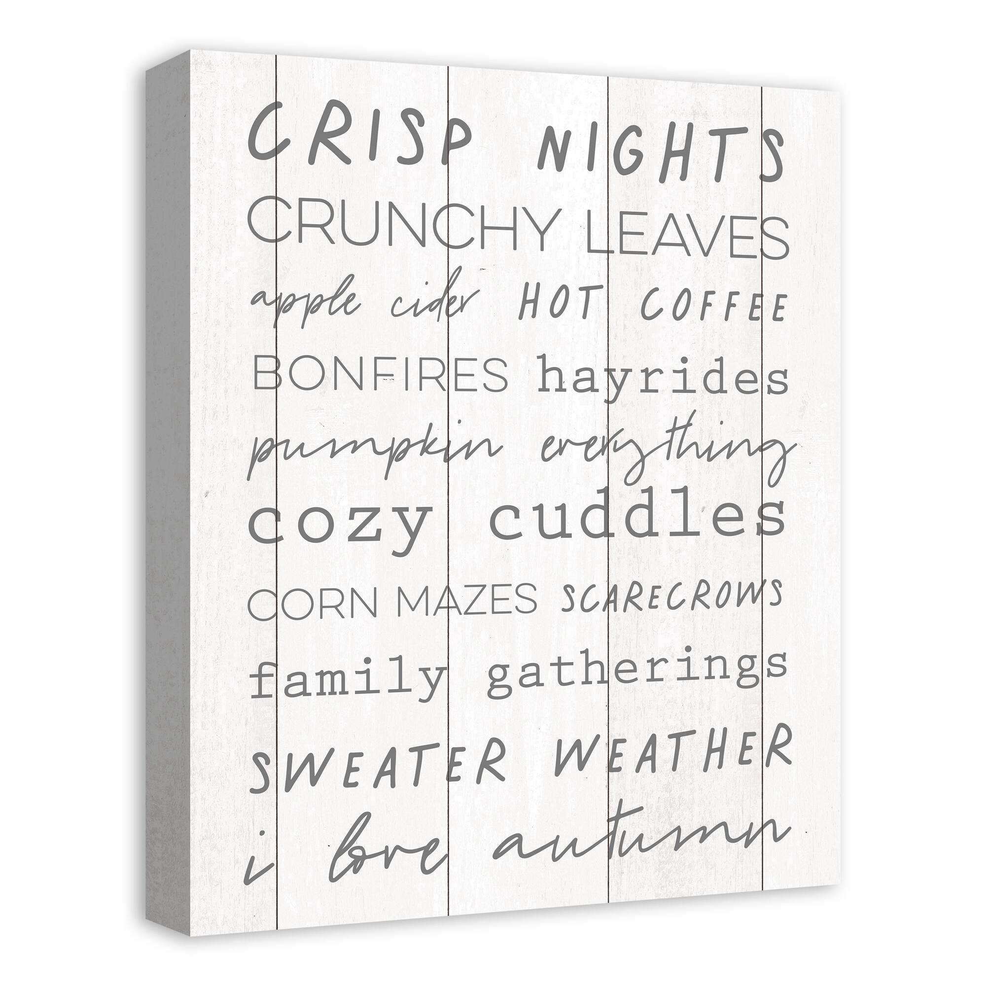 I Love Autumn Canvas Wall Art