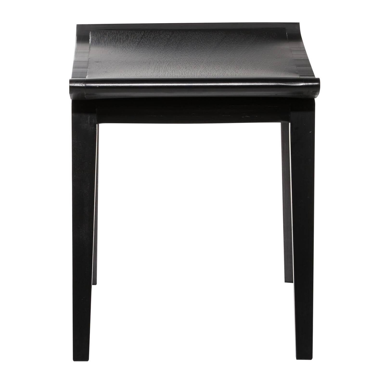 17&#x27;&#x27; Black Wood Traditional Stool
