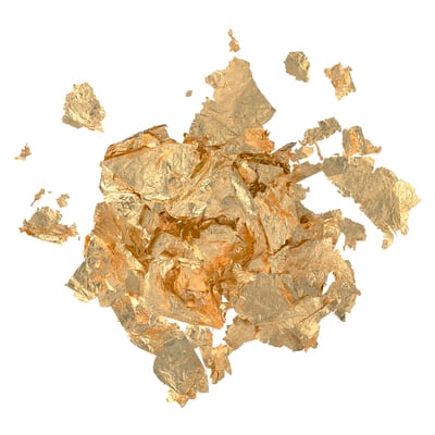 U.S. Art Supply Metallic Foil Schabin Gilding Gold Leaf Flakes - Imitation Gold in 10 Gram Bottle - Gild Picture Frames, Paintings, Furniture, Decora