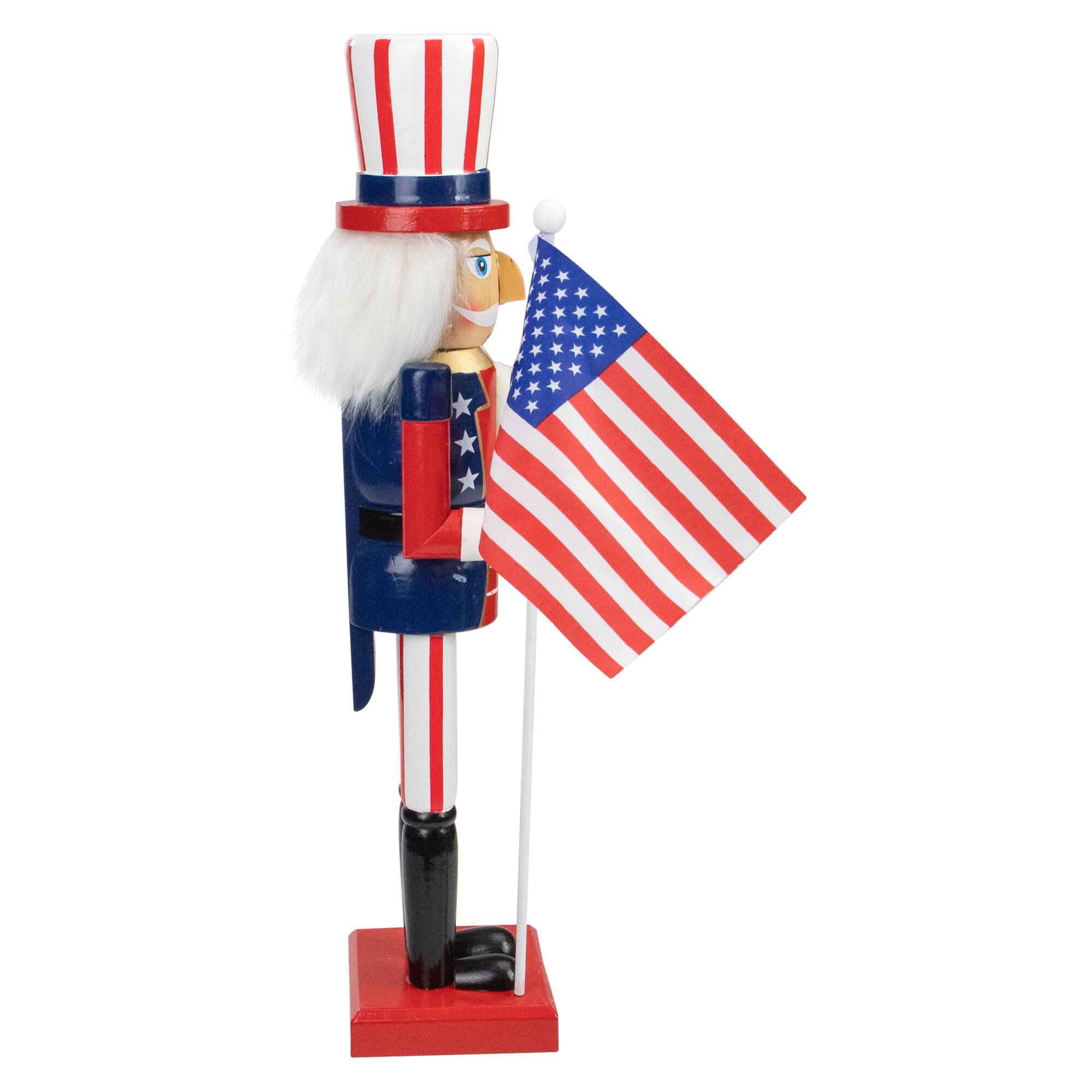 15&#x22; Patriotic Uncle Sam Nutcracker Accent