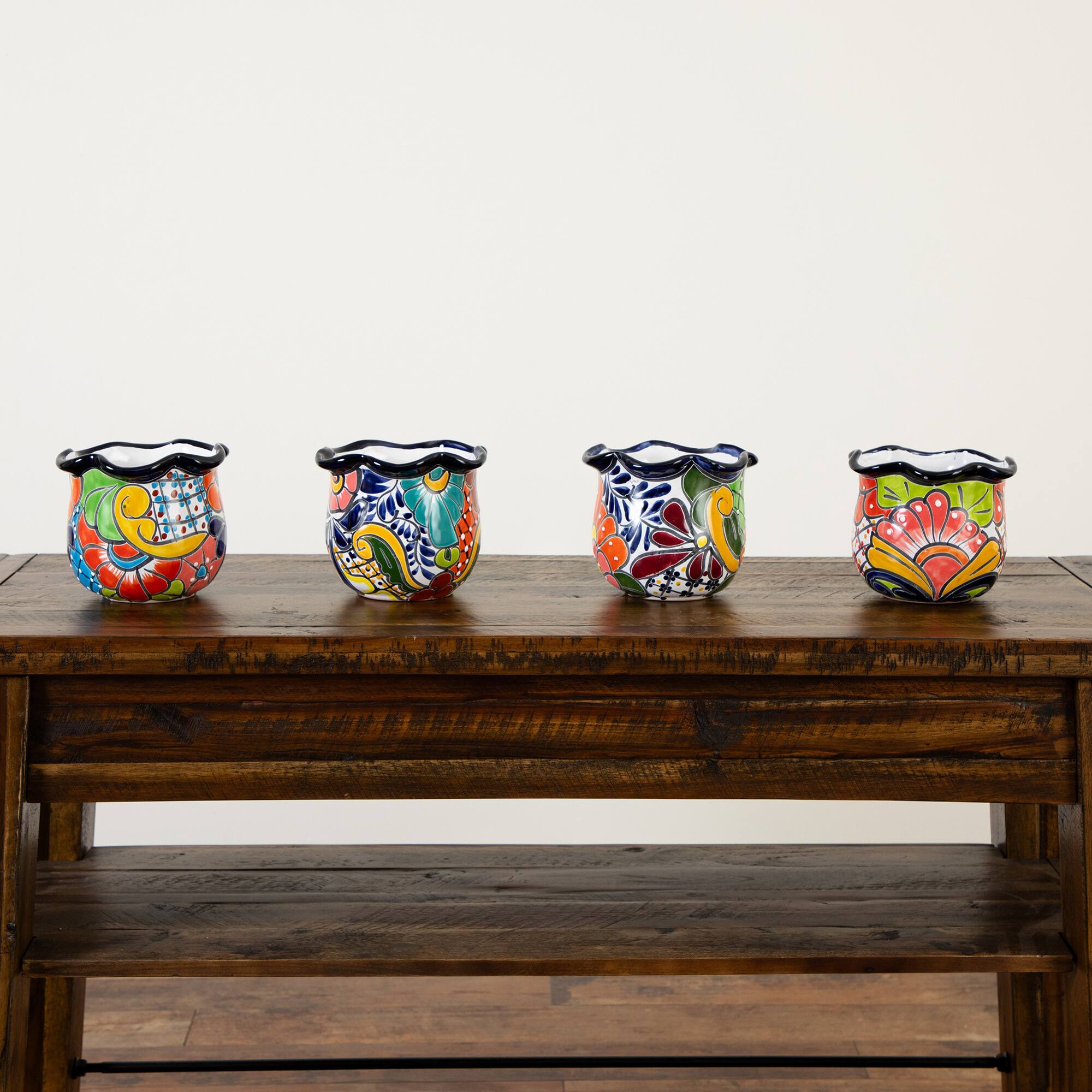 7" Handmade Mexican Talavera Ceramic Planter