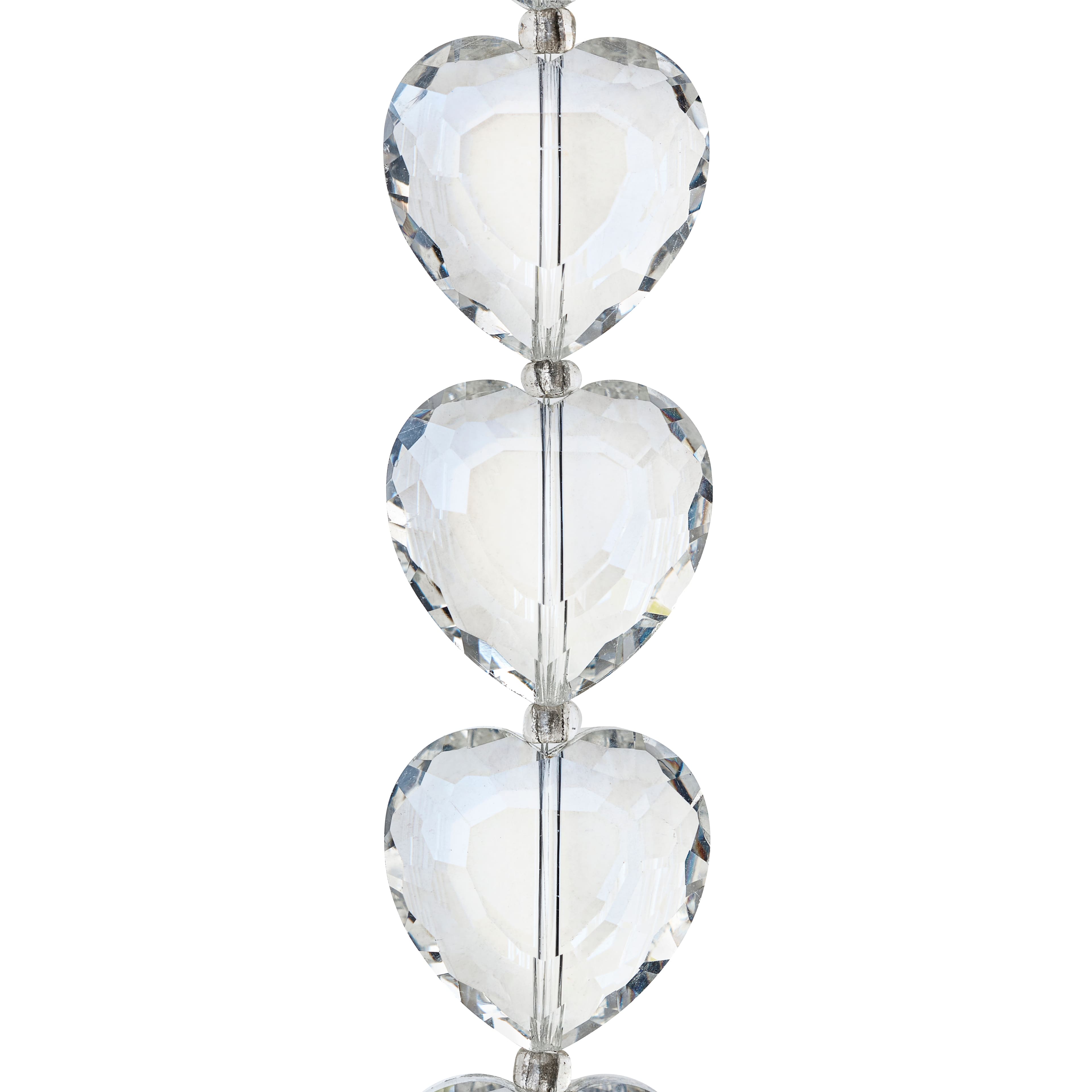 12 Pack: Crystal Heart Glass Beads, 22mm by Bead Landing™