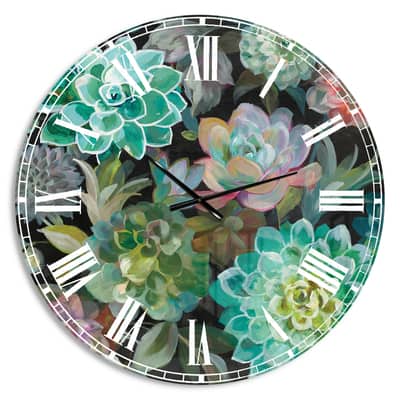 Designart 'Floral Succulents Traditional Wall Clock | Michaels